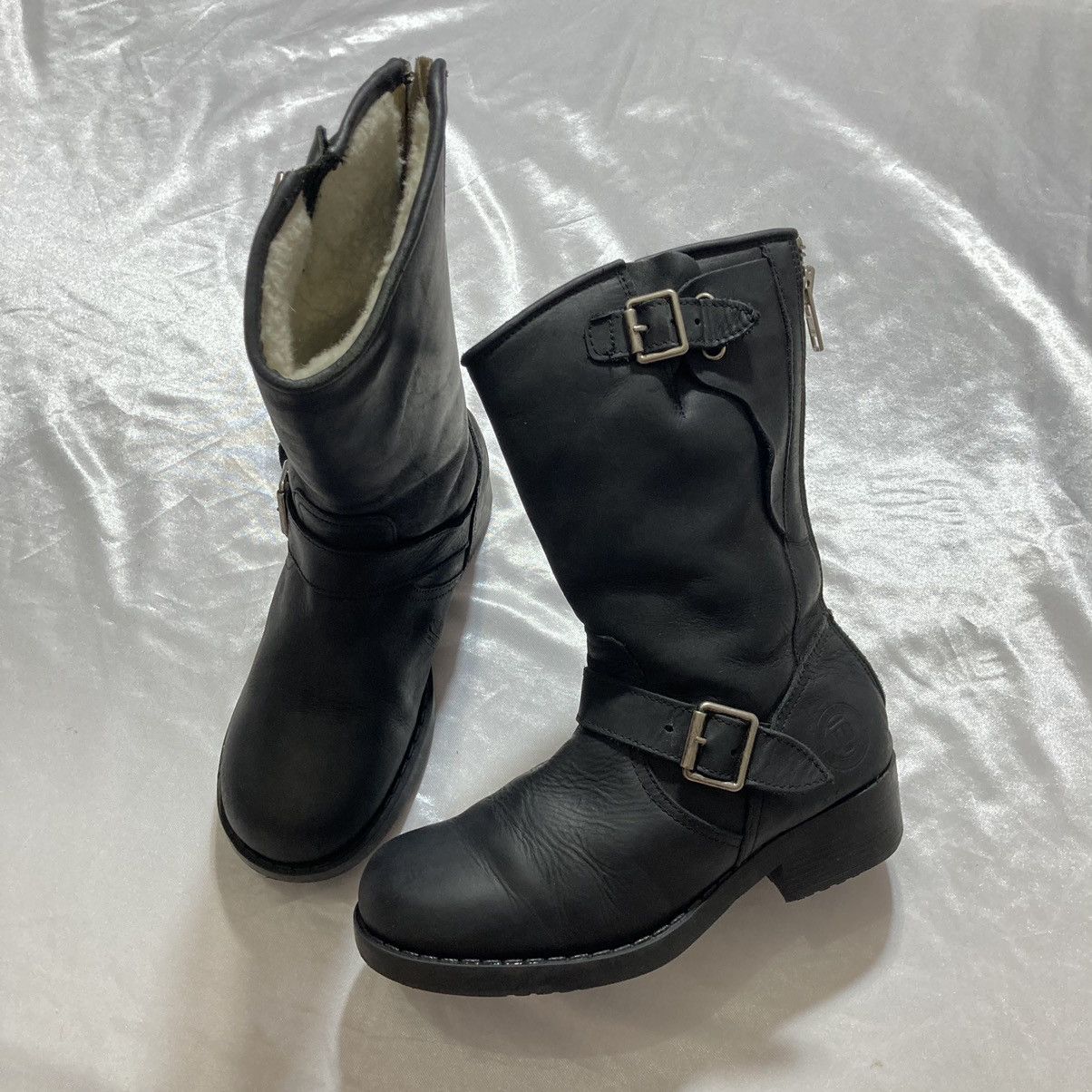 Dirk Bikkembergs JOHNNY BULLS - Western Leather Biker Boots Bondage Zip Back Size US 5 / EU 37 - 2 Thumbnail