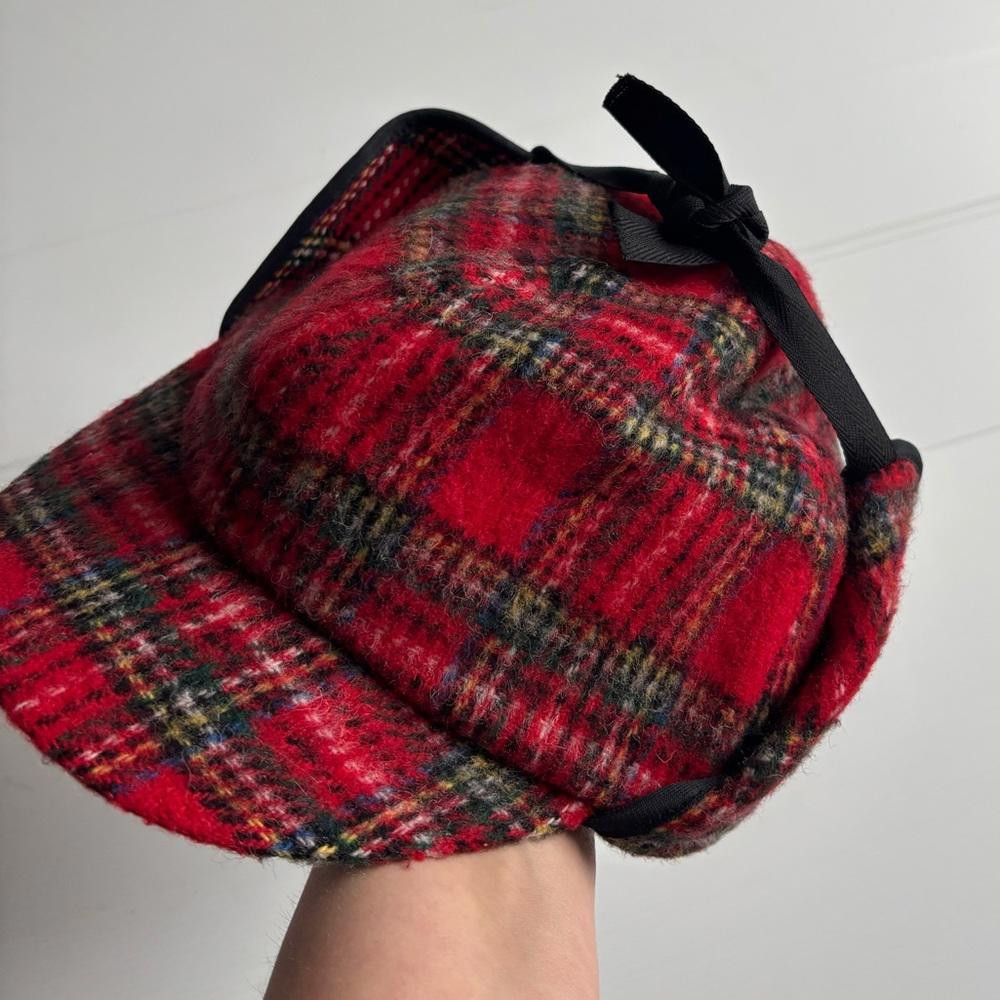 Designer Vintage 1987 Ladies Plaid Wool Crown Cap Size ONE SIZE - 2 Thumbnail