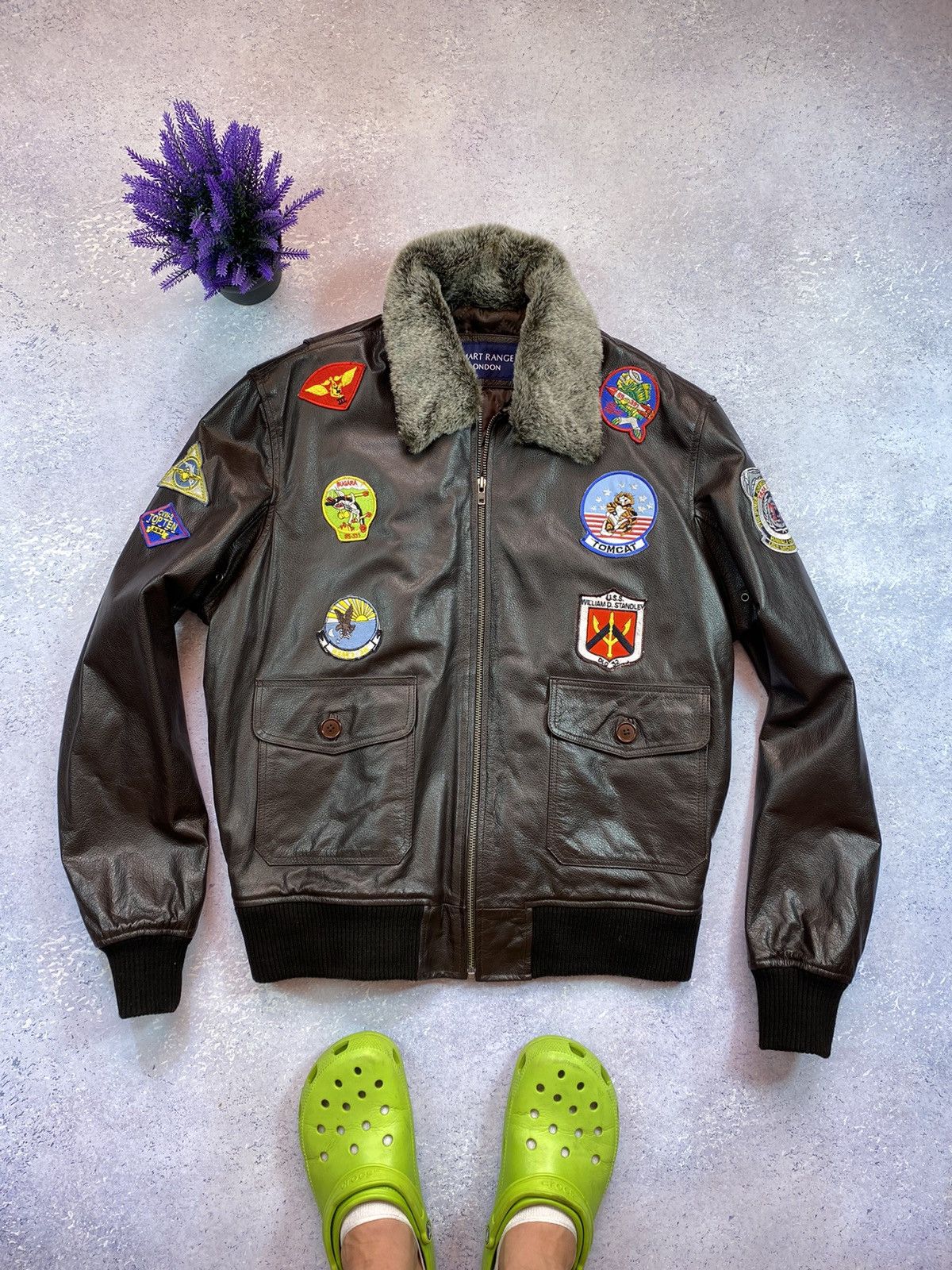 Smart Range London Smart Range London Men’s Leather Bomber Jacket Size M-L Size US M / EU 48-50 / 2 - 3 Thumbnail