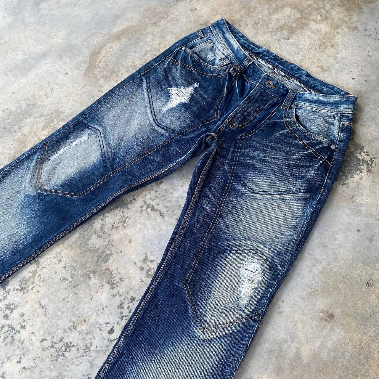 HIDEAWAYS Japan Hideaways Nicole Distressed "Engineered"Panelled Denim Size US 30 / EU 46 - 5 Thumbnail