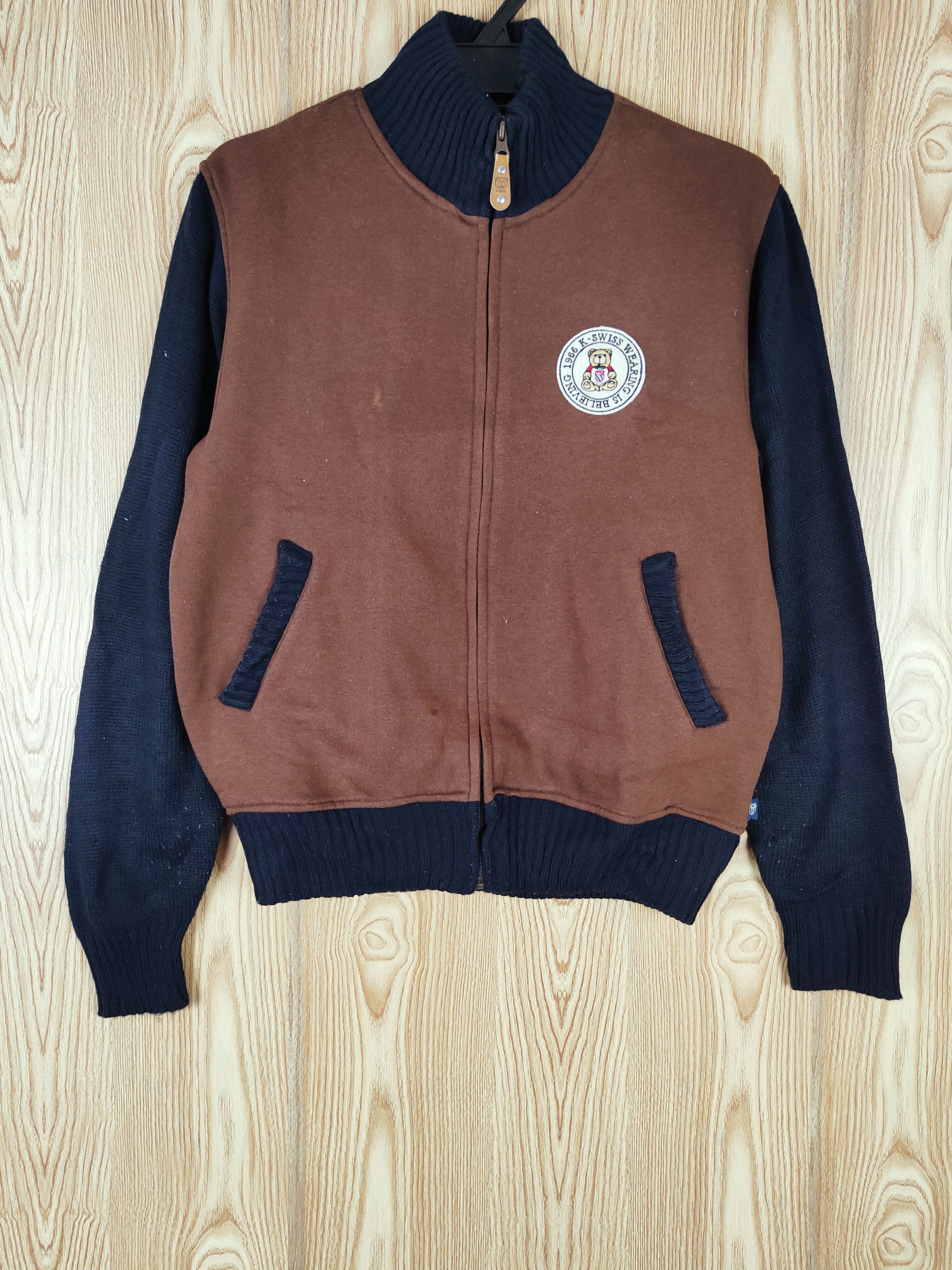 K-Swiss K Swiss Dark Brown Vintage Varsity Jackets Size US M / EU 48-50 / 2 - 1 Thumbnail
