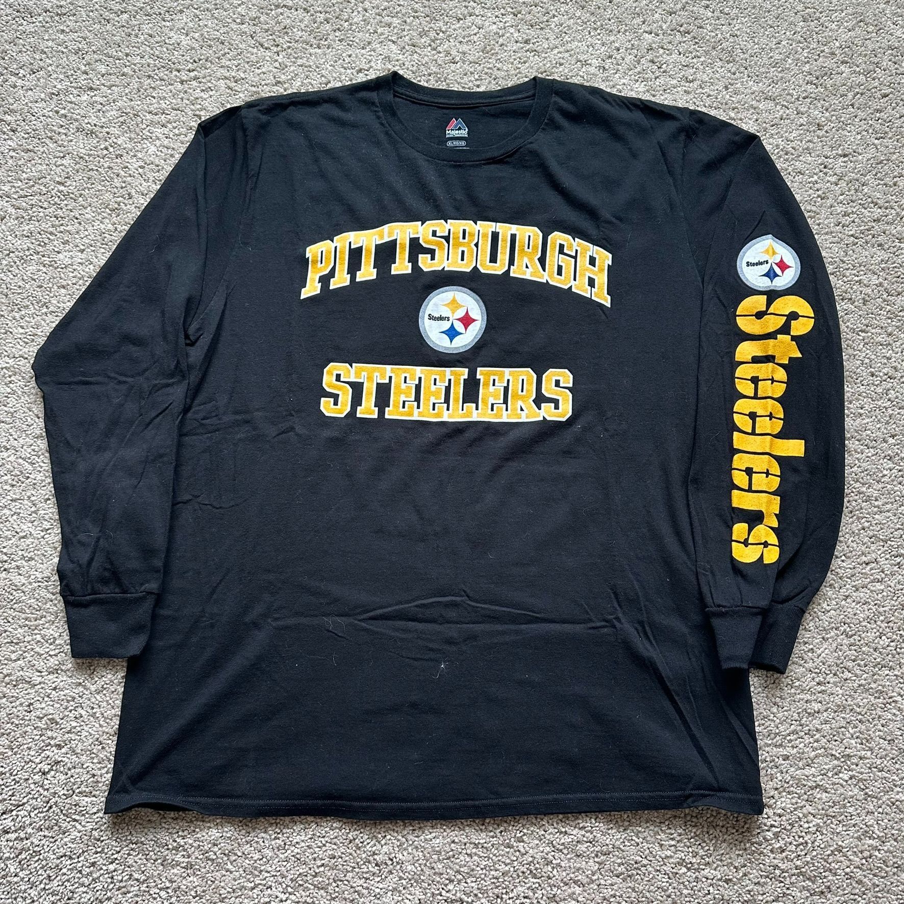 Vintage Vintage Majestic Pittsburgh Steelers T-Shirt Black Long Slee Size US XL / EU 56 / 4 - 1 Thumbnail