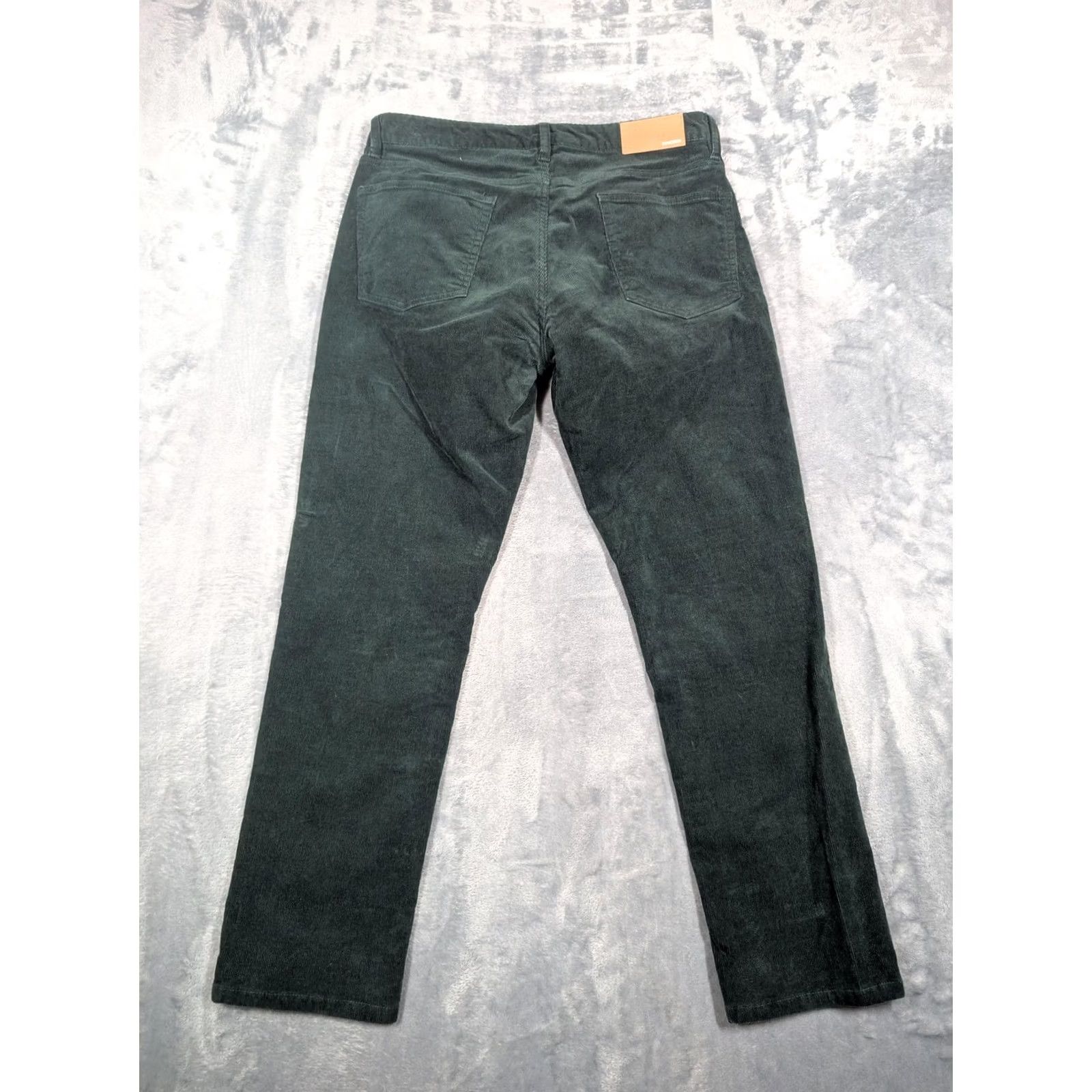 Bonobos Bonobos Corduroy Pants Mens 31x30 Green Stretch 5 Pocket Slim Chino Straight Front Zipper Fly 5-Pocket Denim-Style Casual Slim Fit Mens Size US 31 - 7 Thumbnail