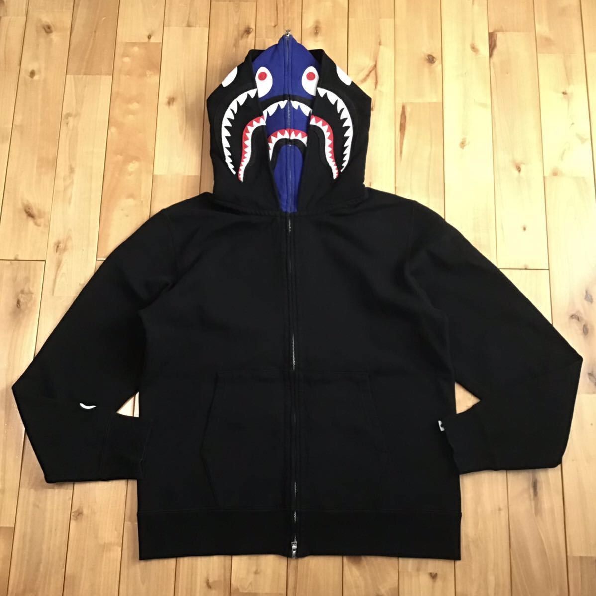 BAPE Double Shark full zip hoodie Black a bathing ape