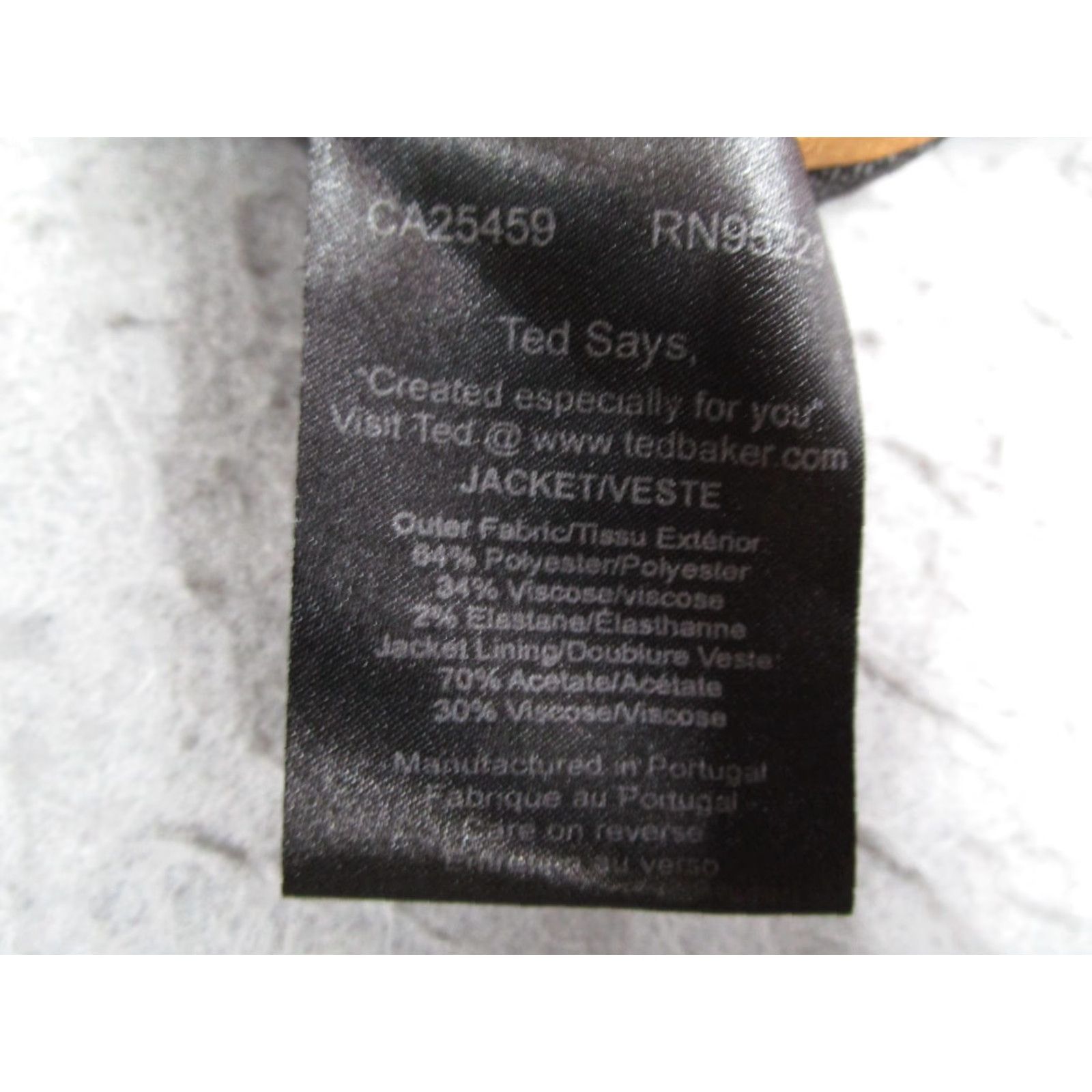 Ted Baker Ted Baker Jacket Men 3 Regular Gray 2 Button Sport Coat Made in Portugal Blazer Mens 38 Gray Tweed Notch Lapel Single-Breasted Two-Button Vintage No Size 38R - 5 Thumbnail