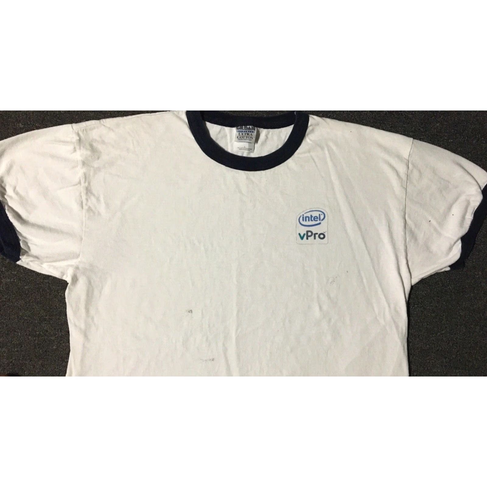 Apple VINTAGE Intel Shirt S White Grunge 90s Distressed Promo Ringer Crew Neck Mens Size US S / EU 44-46 / 1 - 6 Thumbnail