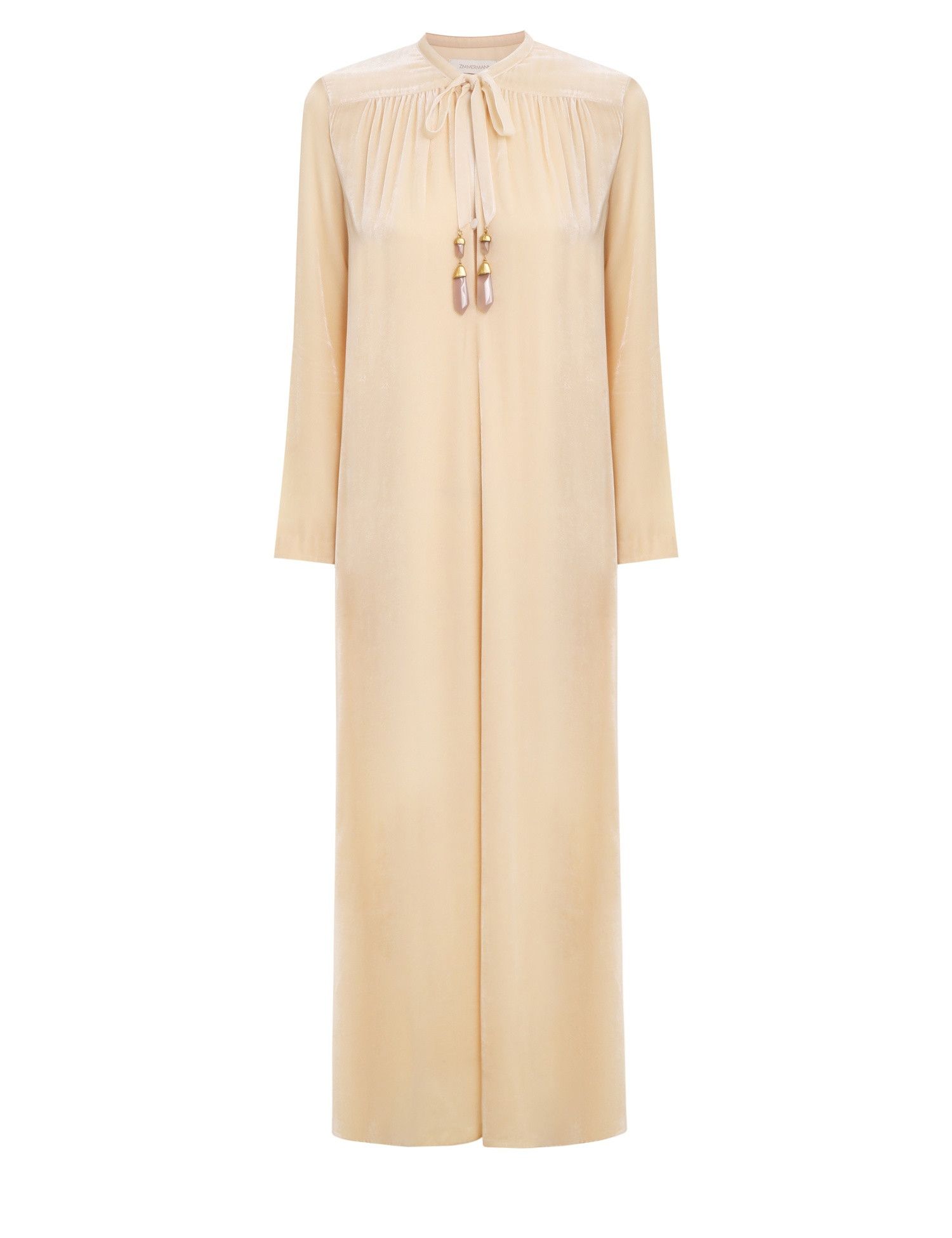 Zimmermann oc11z0425 Lyrical Velvet Tubular Dress in Light Beige Size L / US 10 / IT 46 - 3 Thumbnail