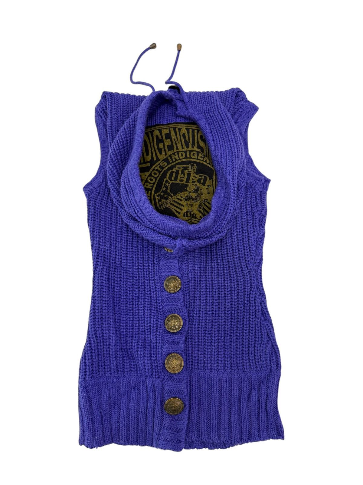 Japanese Brand D.I.A Studded Purple Knit Hoodie Size XS / US 0-2 / IT 36-38 - 3 Thumbnail