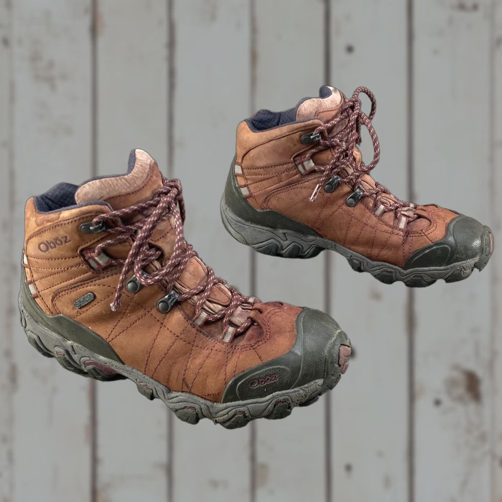 Oboz Oboz Bridger Womens 9 Rust Red Leather Ankle Mid B-Dry Hiking Boots Waterproof Size US 7 / IT 37 - 1 Thumbnail