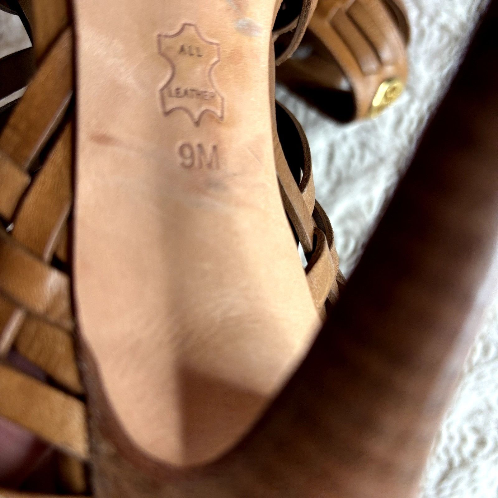 Tory Burch Tory Burch Nadia Huarache Sandals Women's Size 9 M Tan Leath Size US 9 / IT 39 - 7 Thumbnail