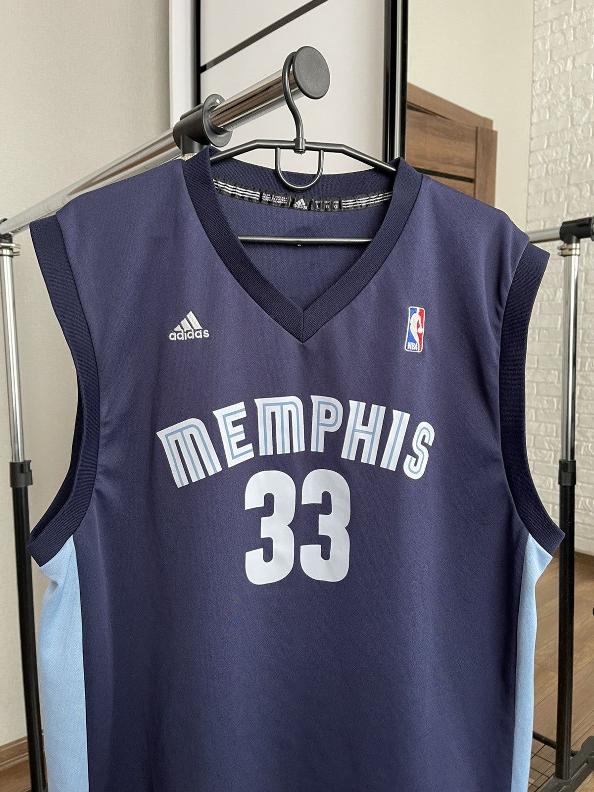 NBA Adidas Memphis Grizzlies Gasol Vintage NBA Jersey T-Shirt Size US L / EU 52-54 / 3 - 4 Thumbnail