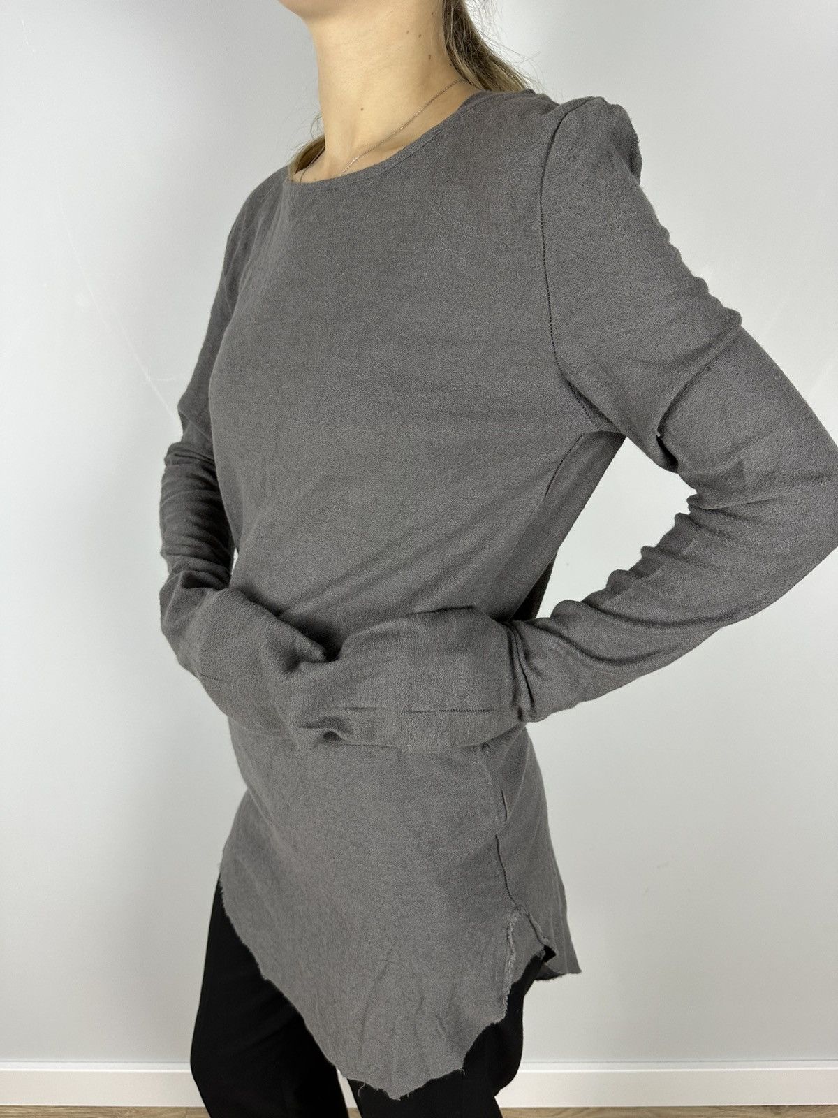 Aleksandr Manamis Aleksandr Manamis black Cotton Linen Sweater Asymmetric Size M / US 6-8 / IT 42-44 - 2 Thumbnail