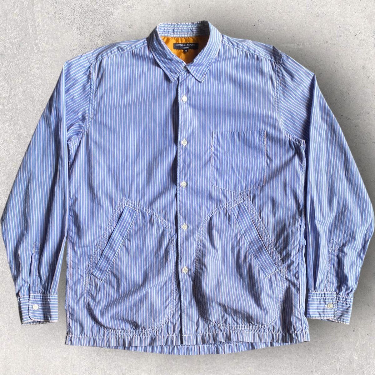 Comme des Garcons CDH Homme Stripped Kangaroo Pocket Shirt Jacket Size US M / EU 48-50 / 2 - 1 Thumbnail