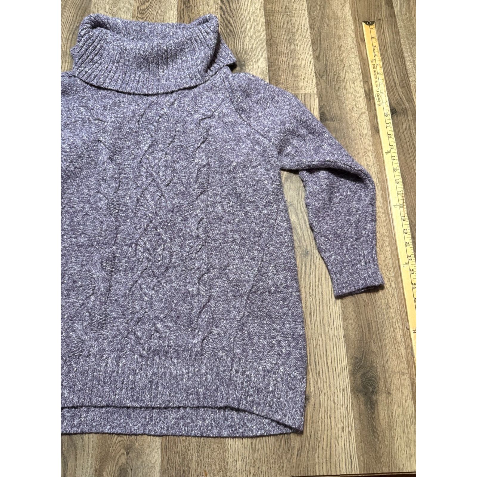 Vintage Ruff Hewn Sweater Womens Plus 2X Purple Turtleneck Pullover Cable-Knit Shirt? Size XXL / US 16-18 / IT 52-54 - 5 Thumbnail