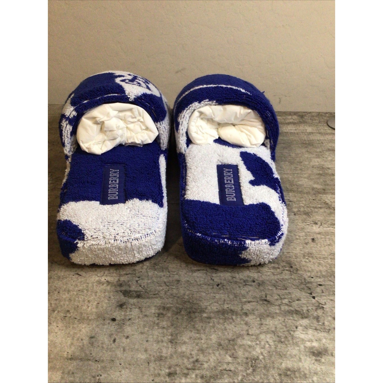 Burberry Burberry Snug Soft Cotton Slippers Blue/White Women’s Size 6 Size US 6 / IT 36 - 6 Thumbnail