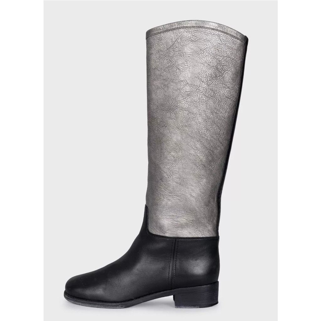 Chanel Chanel Silver & Black Leather Ankle Boots - Size 38 Size US 7 / IT 37 - 1 Thumbnail