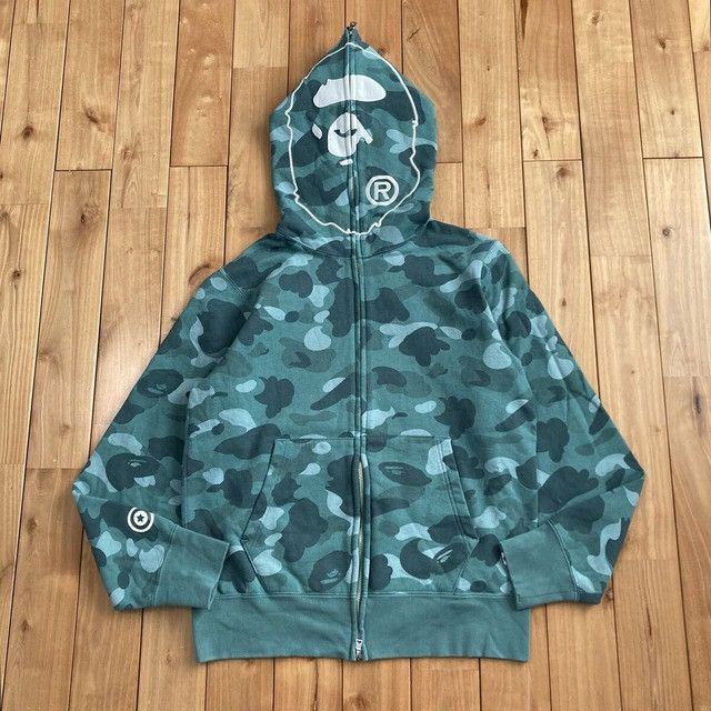 Bape BAPE Head full zip hoodie green camo a bathing ape Size US M / EU 48-50 / 2 - 2 Thumbnail