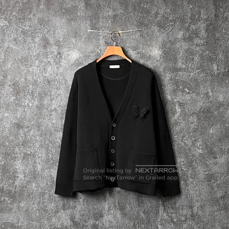 Valentino Black sheep wool knitted cardigan