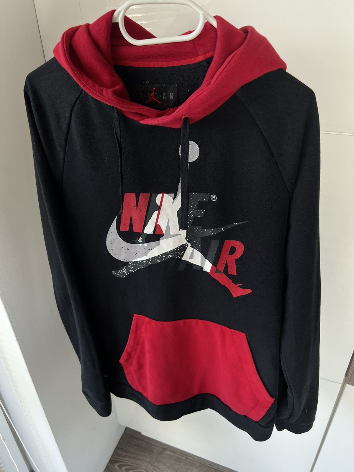 Jordan Brand Nike Air Jordan Jumpman Big Logo Red/Black Drill Y2k Hoodie Size US M / EU 48-50 / 2 - 8 Thumbnail