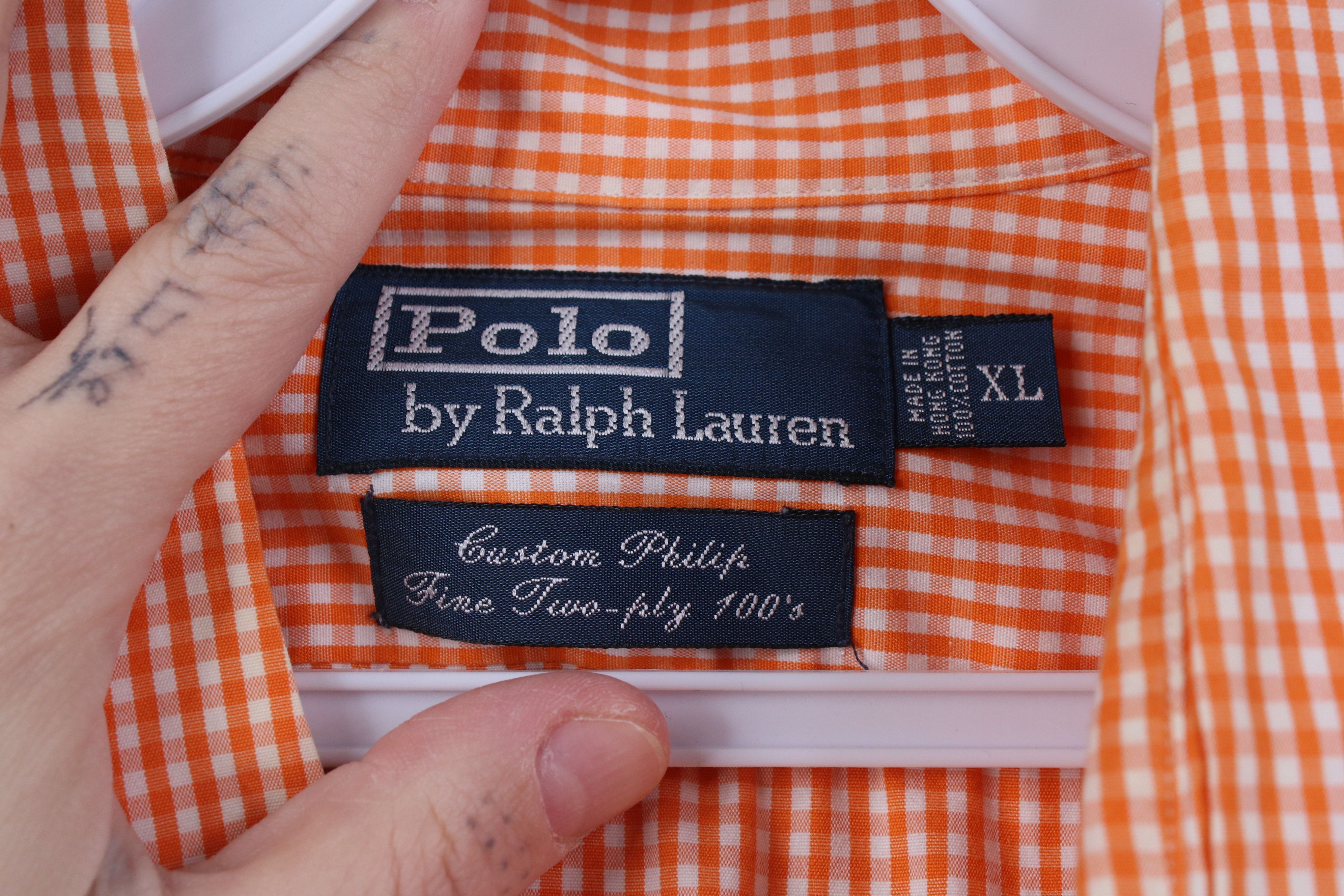 Polo Ralph Lauren Ralph Lauren Fine Two Ply 100s Button Shirt Gingham Plaid Size US XL / EU 56 / 4 - 6 Thumbnail
