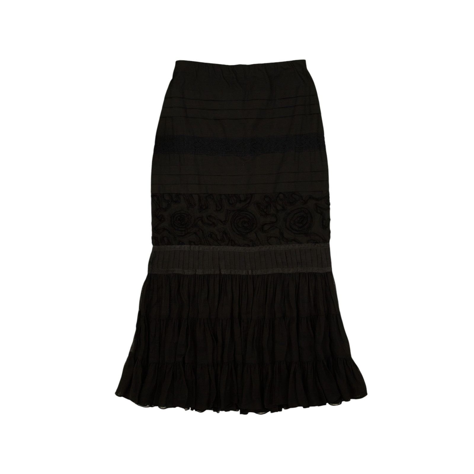 Ann Demeulemeester Black Floral Maxi Skirt Size 28" / US 6 / IT 42 - 1 Thumbnail