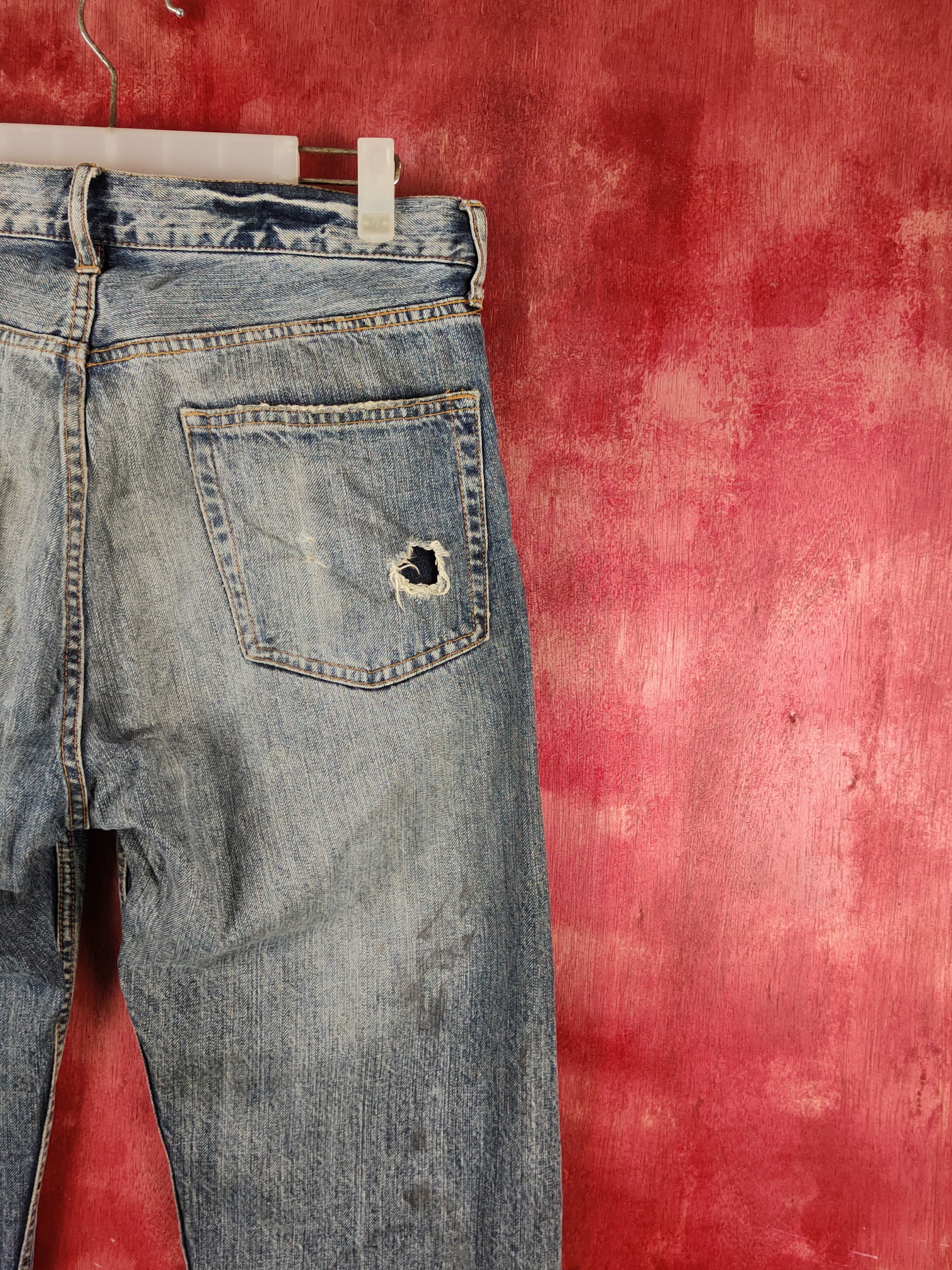 Japanese Brand Japanese Brand Blue Faded Distressed Ripped Jeans #S2251 Size US 32 / EU 48 - 10 Thumbnail