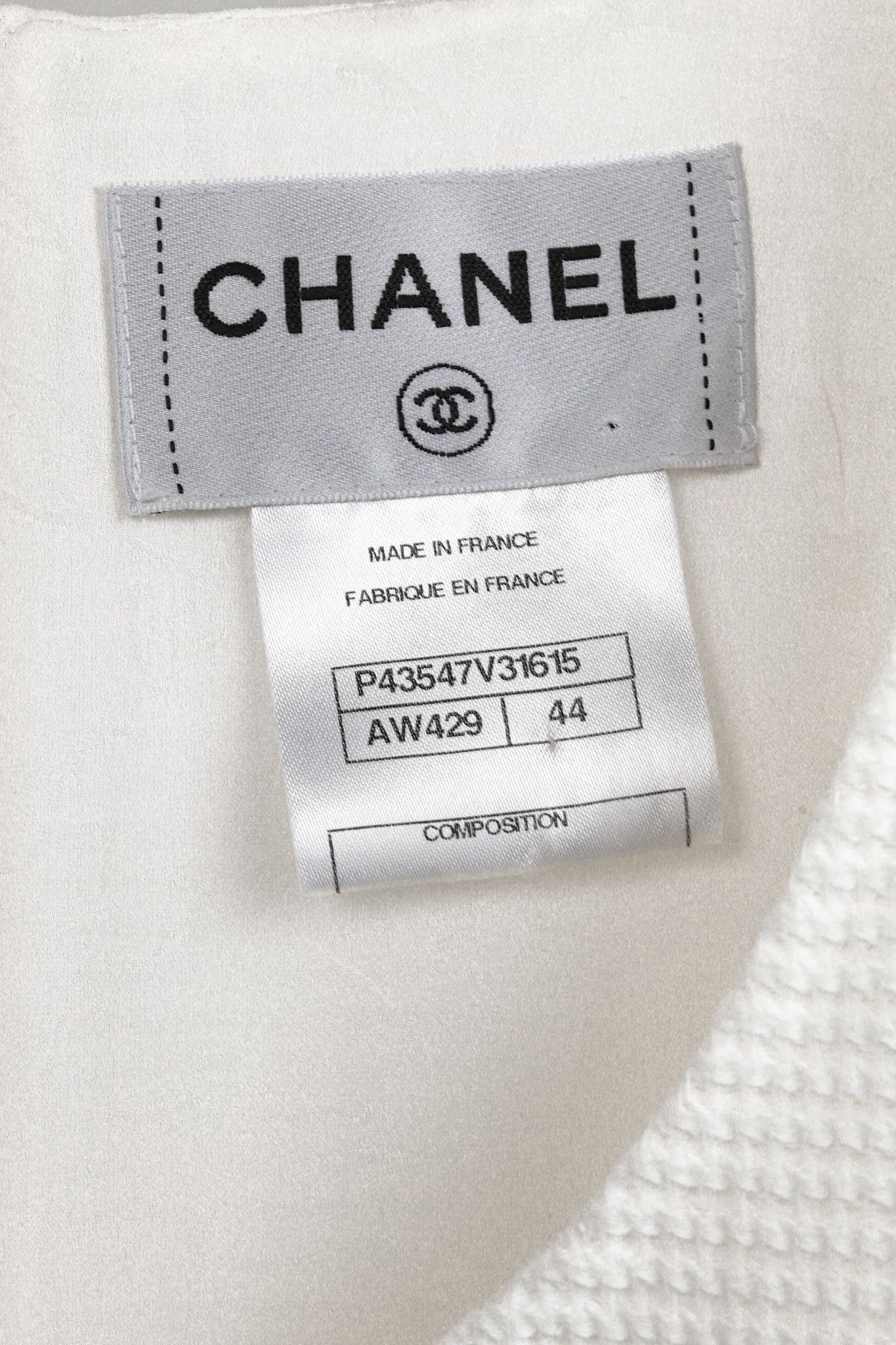 Chanel Chanel Ivory Textured Cotton Sleeveless Shift Dress Size M / US 6-8 / IT 42-44 - 4 Thumbnail