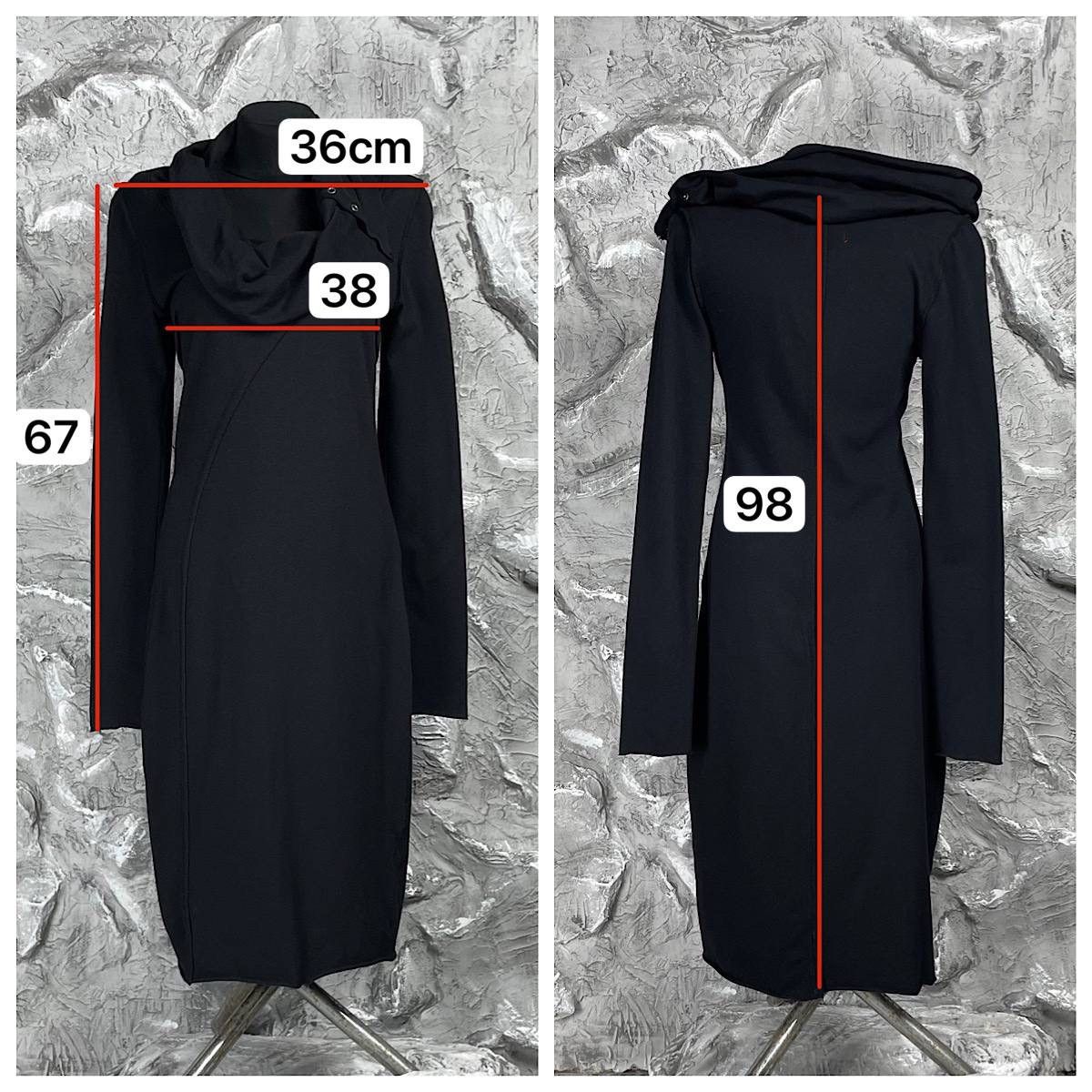 Designer × Japanese Brand Asymmetrical Cut Avant Garde Midi Dress Y2K Rick Owens Style Size S / US 4 / IT 40 - 13 Thumbnail