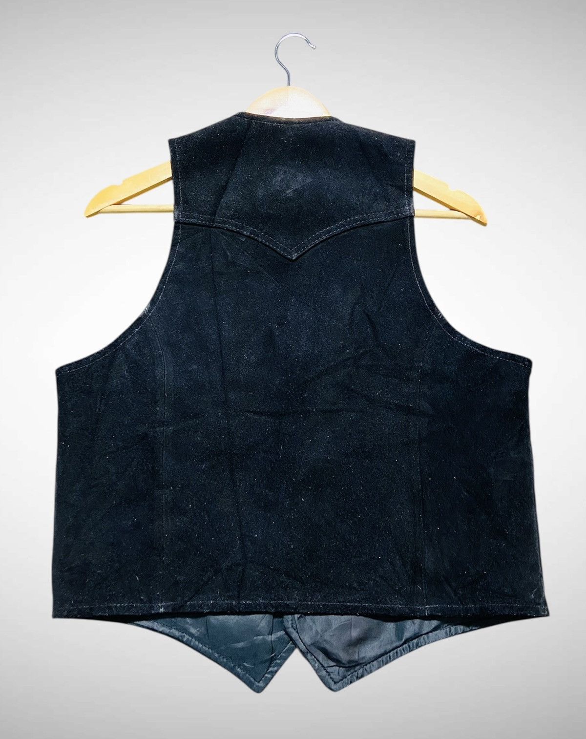 Cowboy Equipment Vintage 80s Pioneer Wear Suede Leather Vest Jacket Size US M / EU 48-50 / 2 - 2 Thumbnail