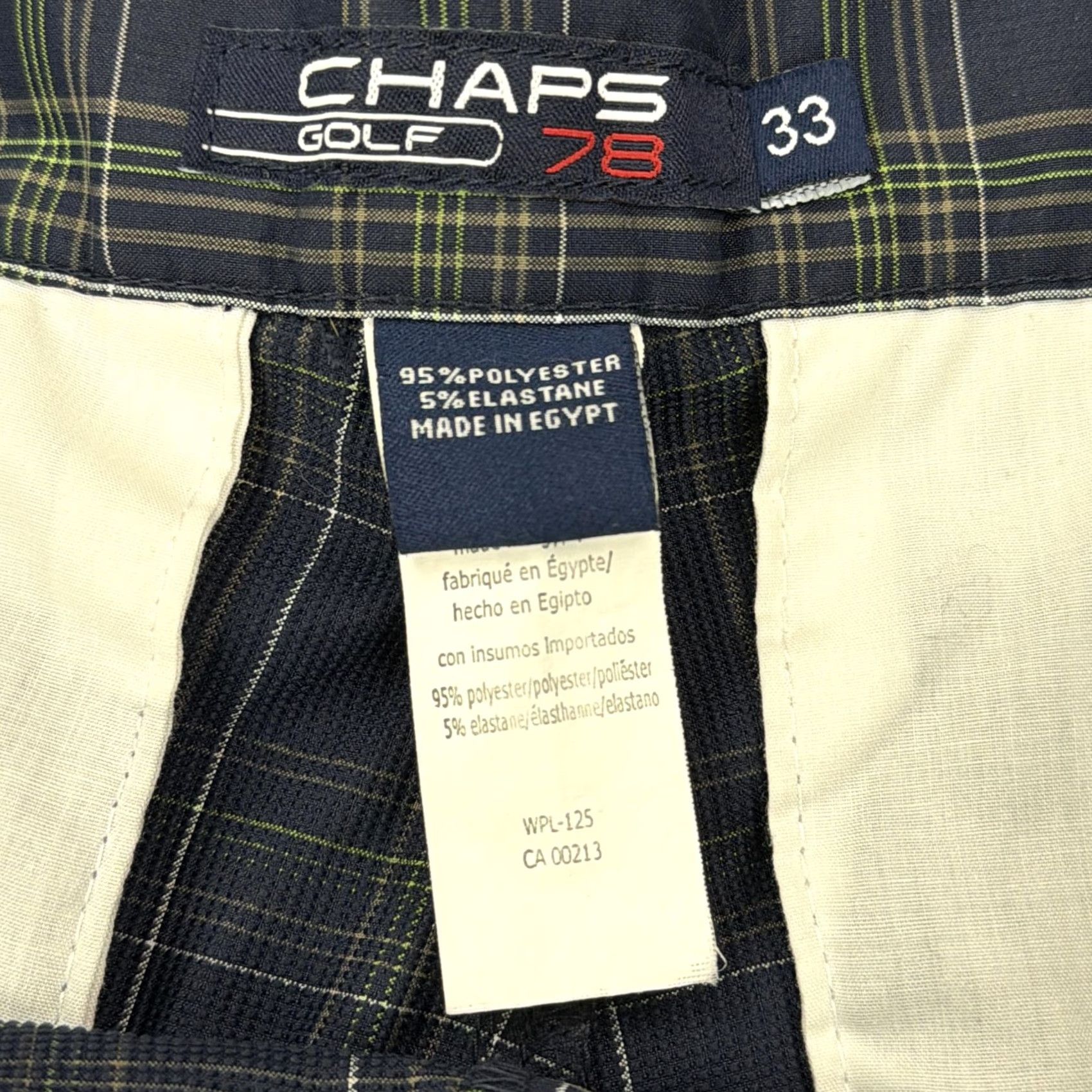 Chaps Chaps Golf Shorts Mens 33 Blue Green Plaid Microfiber Chino Stretch Casual Size US 33 - 4 Thumbnail