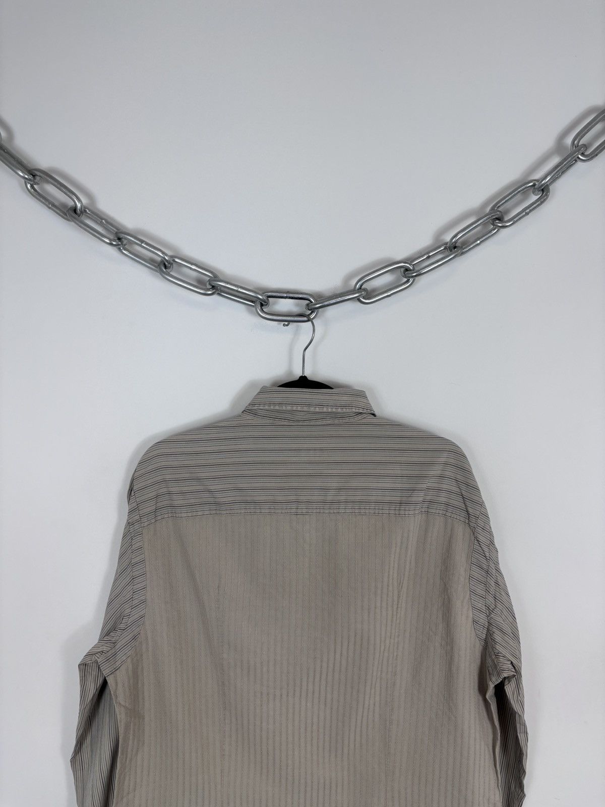 Dolce & Gabbana Dolce & Gabbana Vintage Men’s Beige Striped Button Up Shirt Size US XL / EU 56 / 4 - 21 Thumbnail