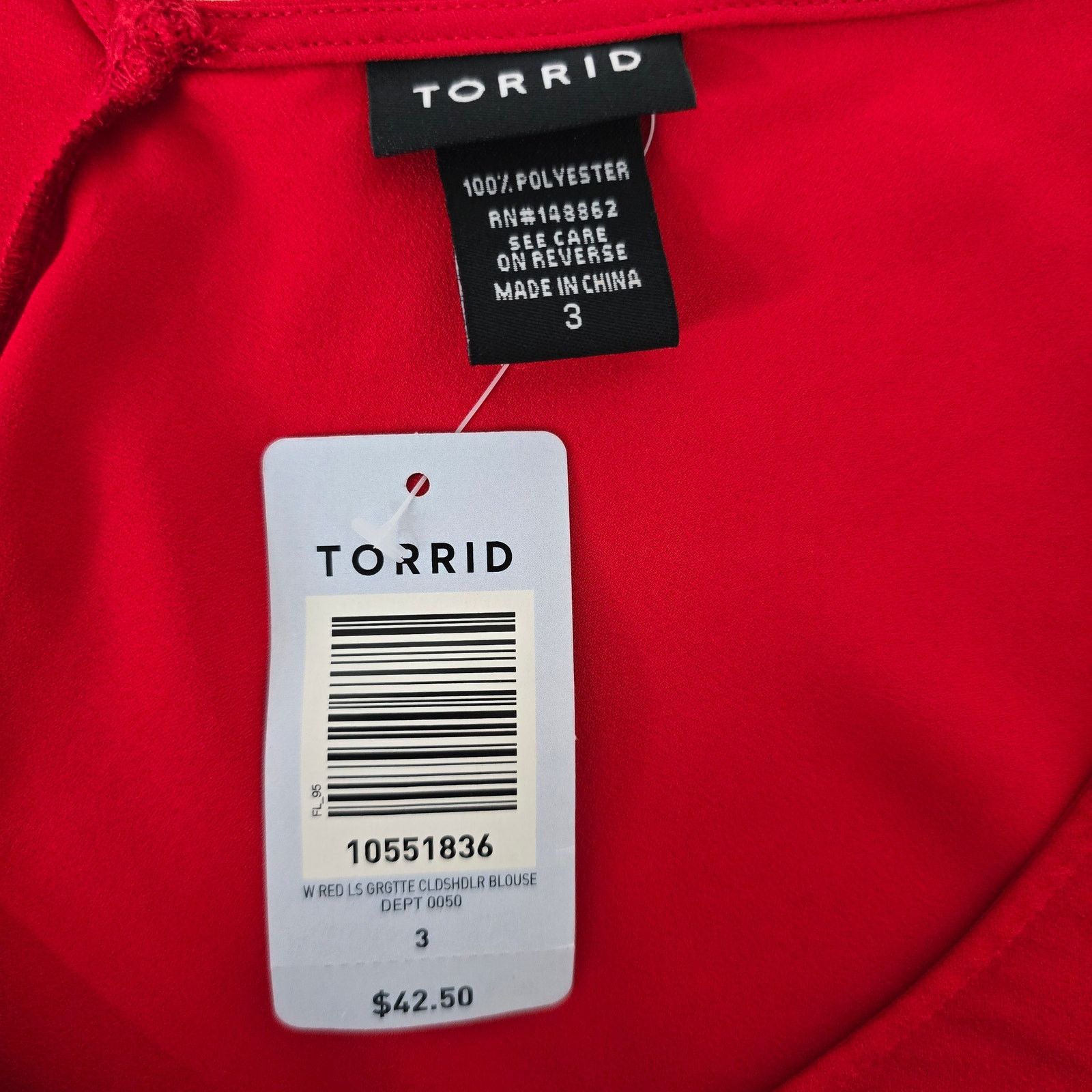 Torrid Torrid Georgette Cold Shoulder Top Blouse Size 3 Plus 3X Size 3XL / US 20-22 - 10 Thumbnail