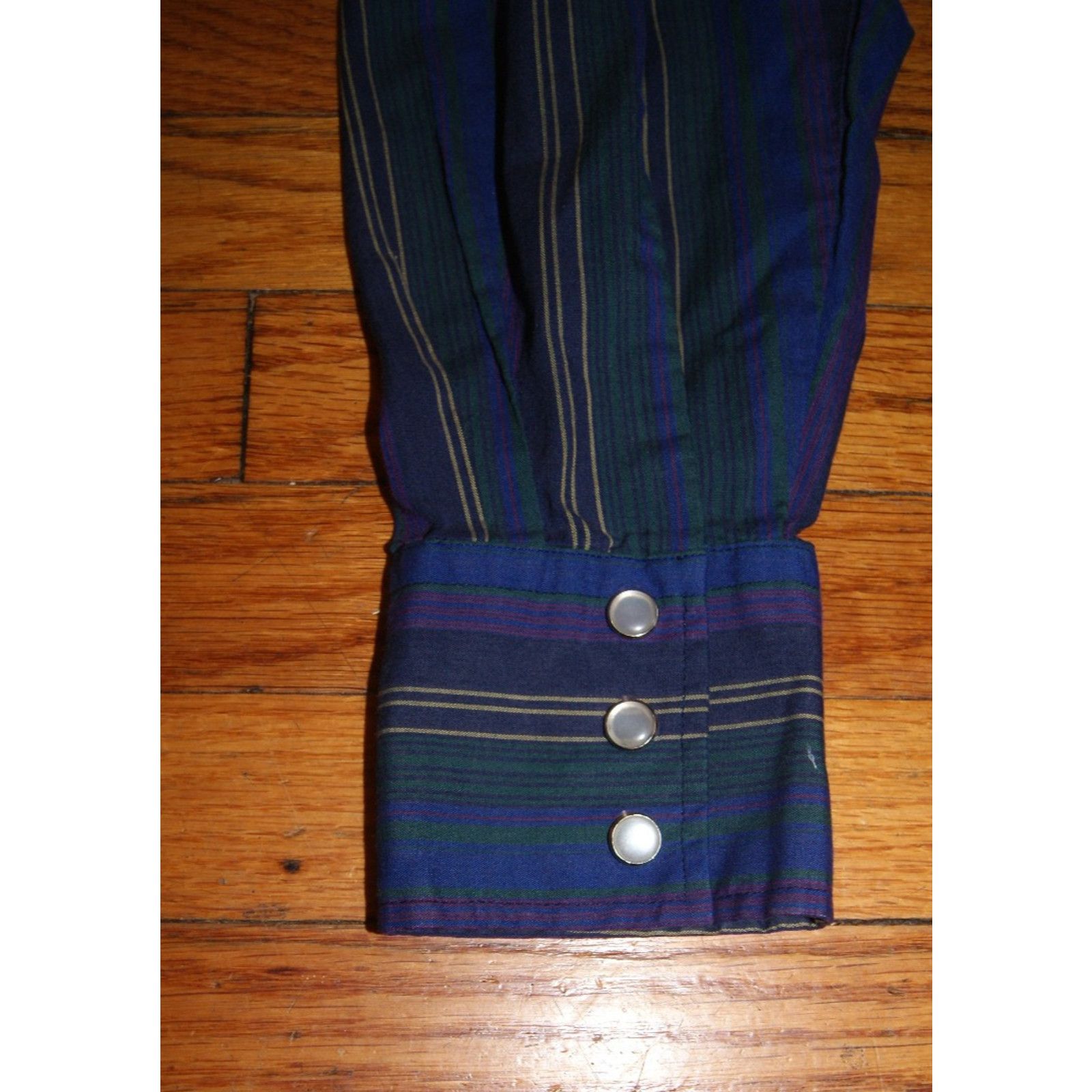 Vintage VTG Outlaw Western Wear Pearl Snap Shirt Men M Purple Stripe Size US M / EU 48-50 / 2 - 3 Thumbnail