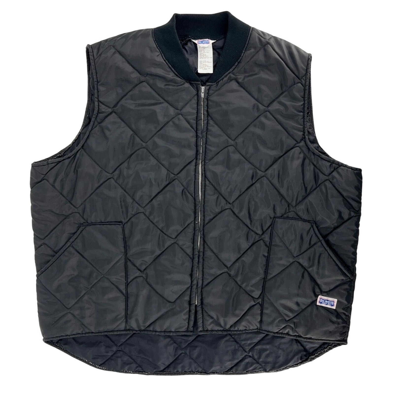 80s BIG SMITM Quilting Vest BLACK usa製 Vintage 80s black quilted vest Big Smith 1980s vintage | Grailed