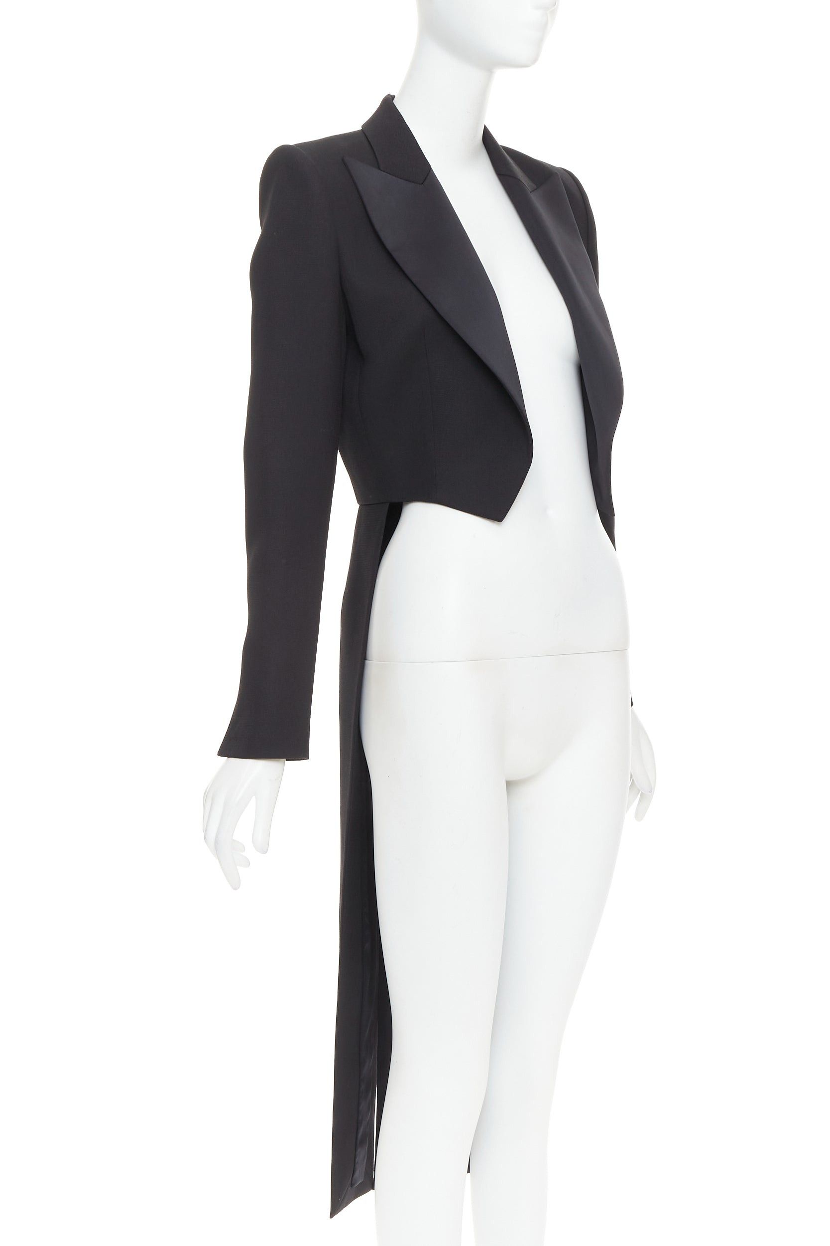ALEXANDRE VAUTHIER COUTURE SS2020 Runway Queue De Pie satin lapel tailcoat tuxedo blazer