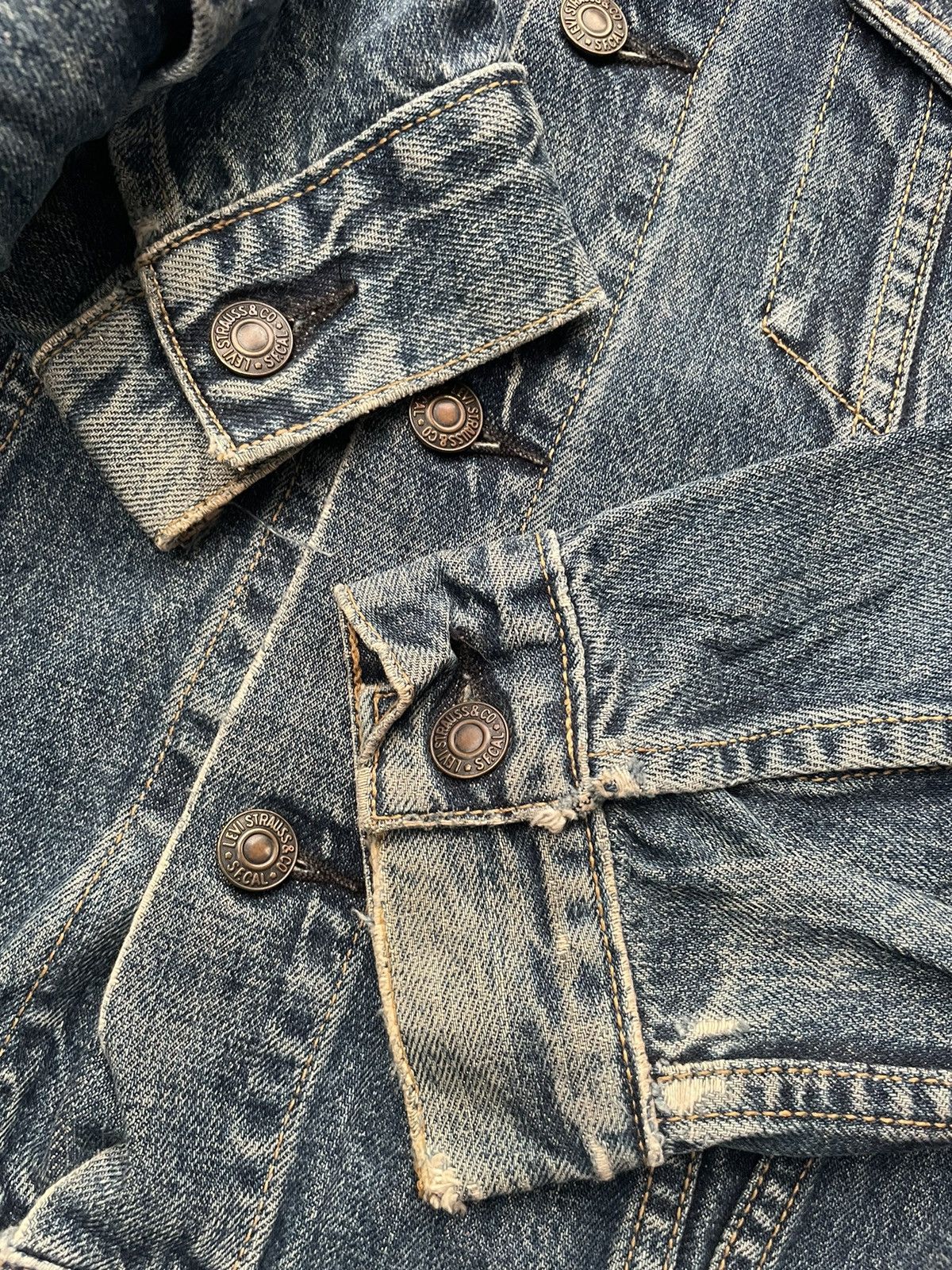 Levi's Vintage 90’s Levis 71557 E Denim Jacket Size US M / EU 48-50 / 2 - 12 Thumbnail
