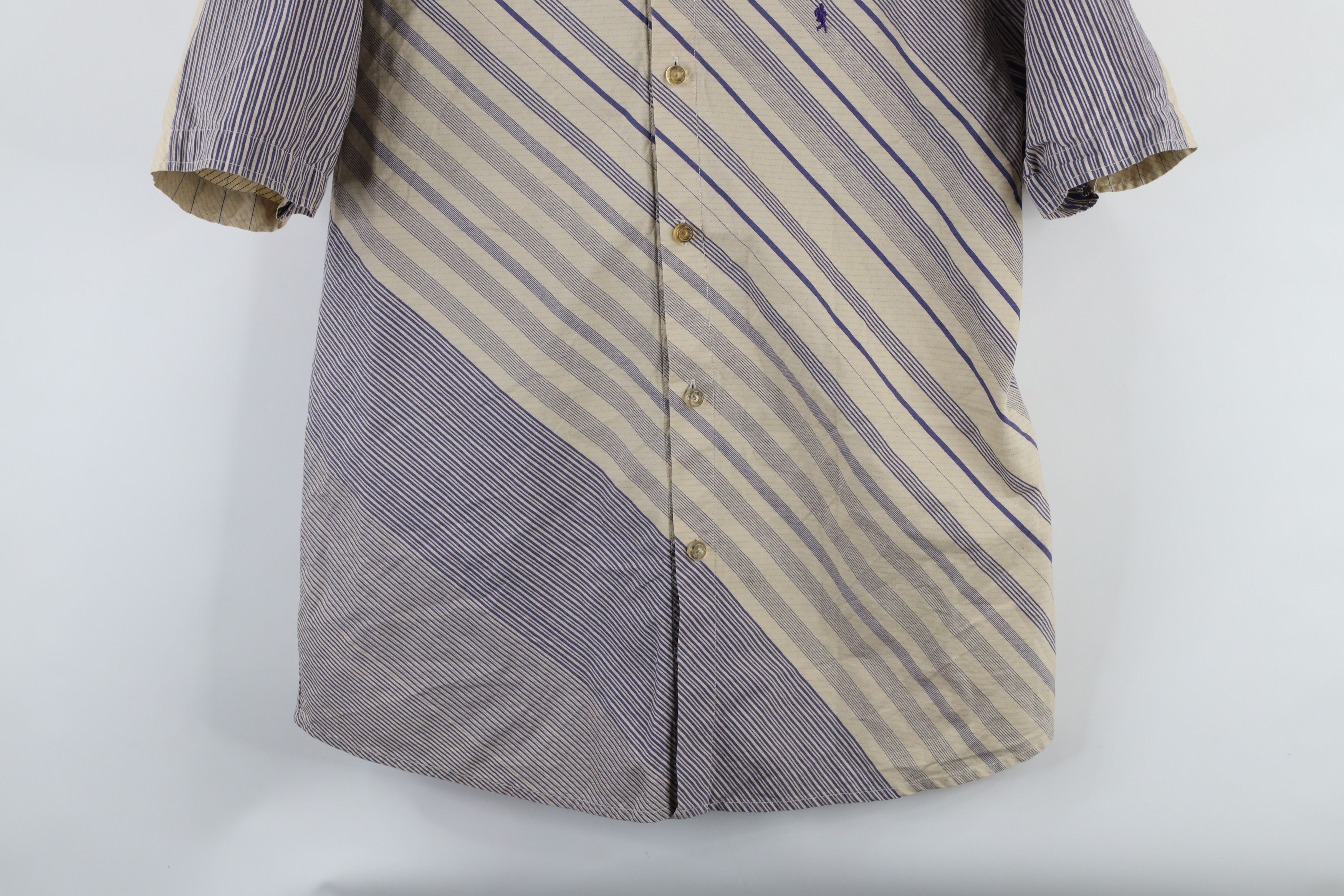 Vintage Vintage Streetwear Block Short Sleeve Collared Button Shirt Size US XXL / EU 58 / 5 - 3 Thumbnail
