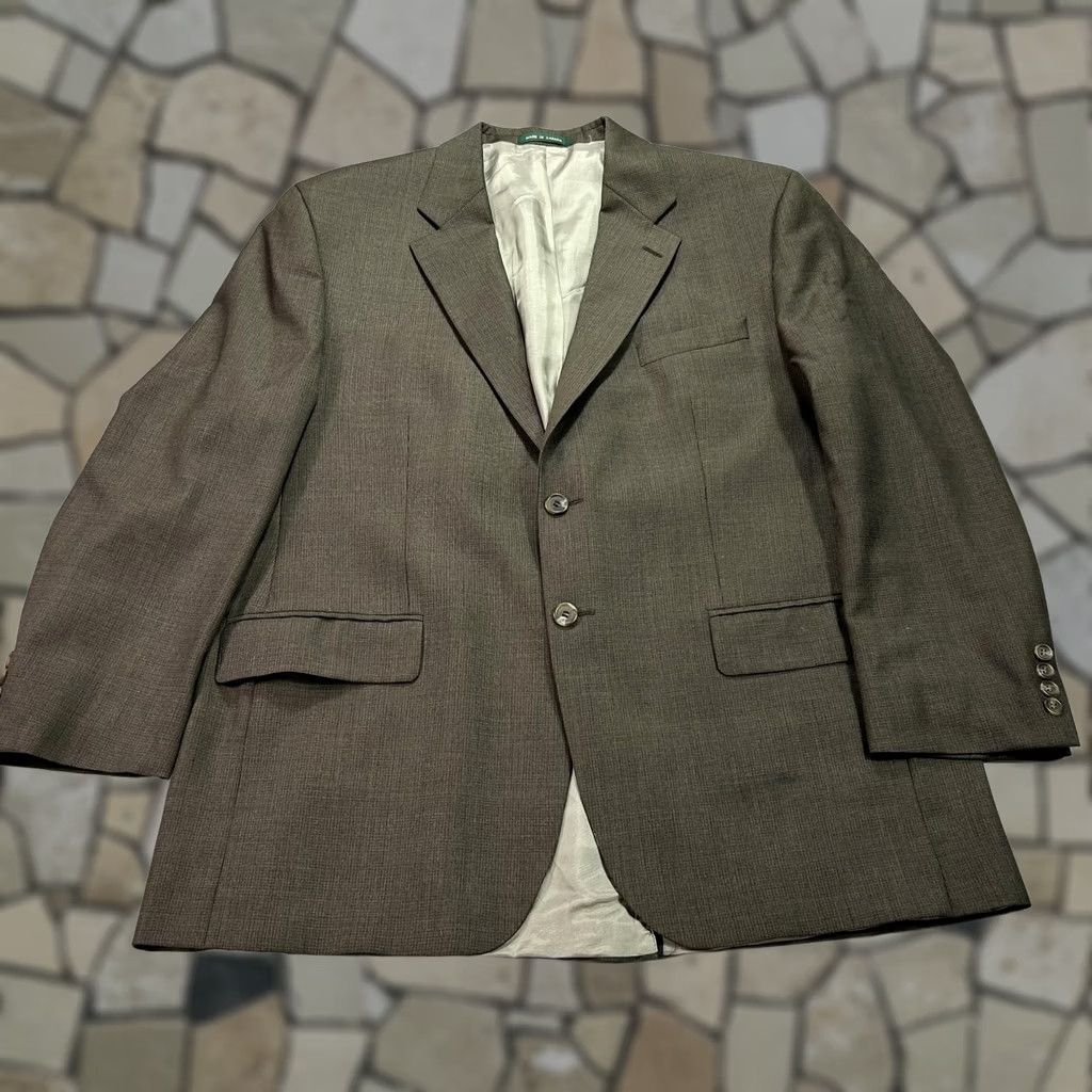 Ralph Lauren Lauren Ralph Lauren Suit Mens 48 Wool Cashmere Brown Check 2 Piece Jacket Trousers Business Formal Wedding Mens Size 48R - 1 Thumbnail