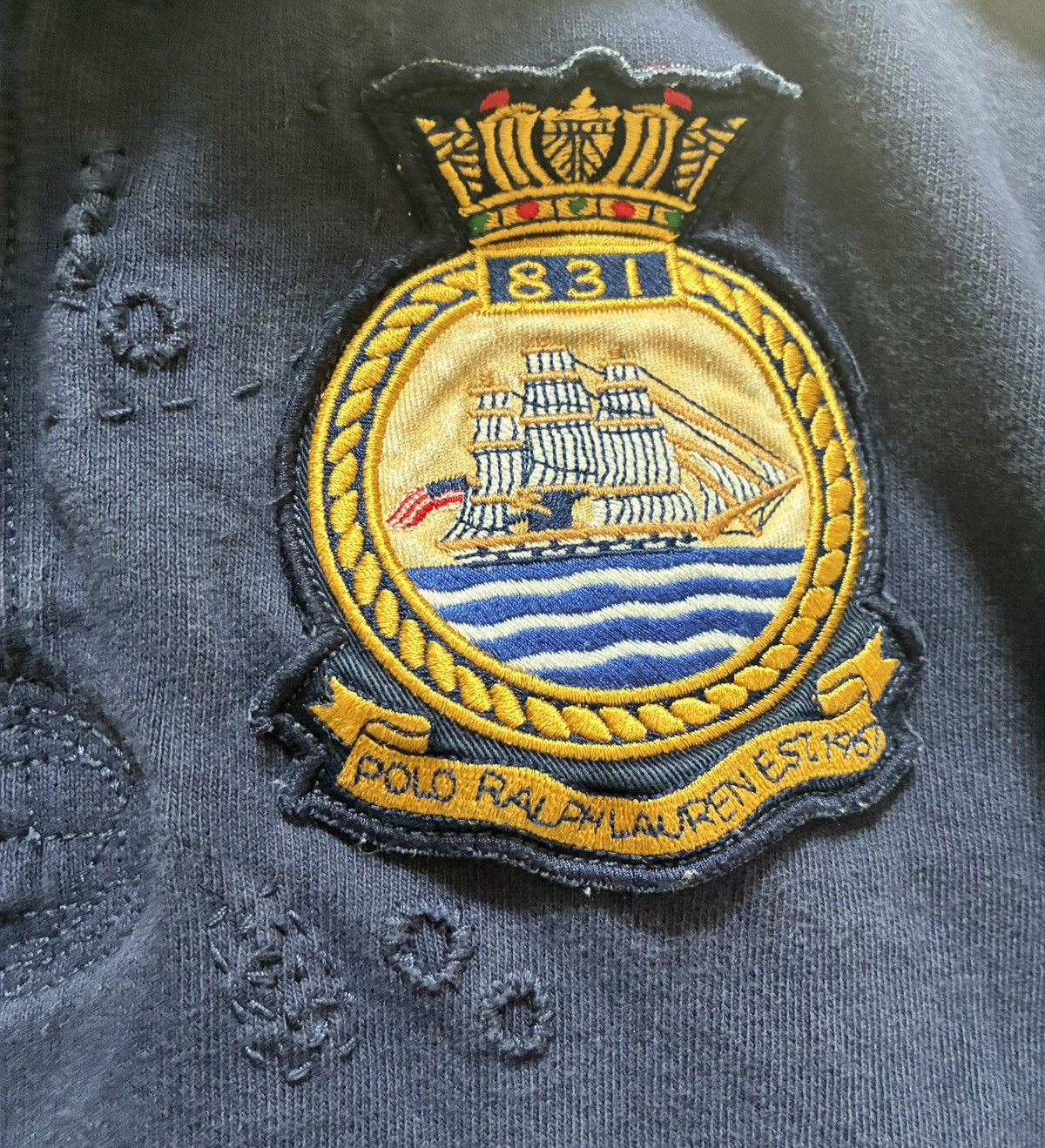 Polo Ralph Lauren RARE Vintage Ralph Lauren Distressed Rugby Polo Size US L / EU 52-54 / 3 - 3 Thumbnail