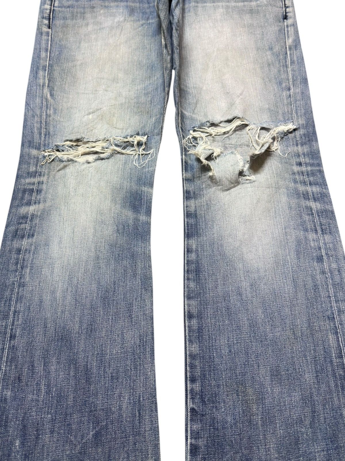 JACKROSE Vintage Jackrose Flare Faded Ripped Distressed Denim Size US 34 / EU 50 - 3 Thumbnail