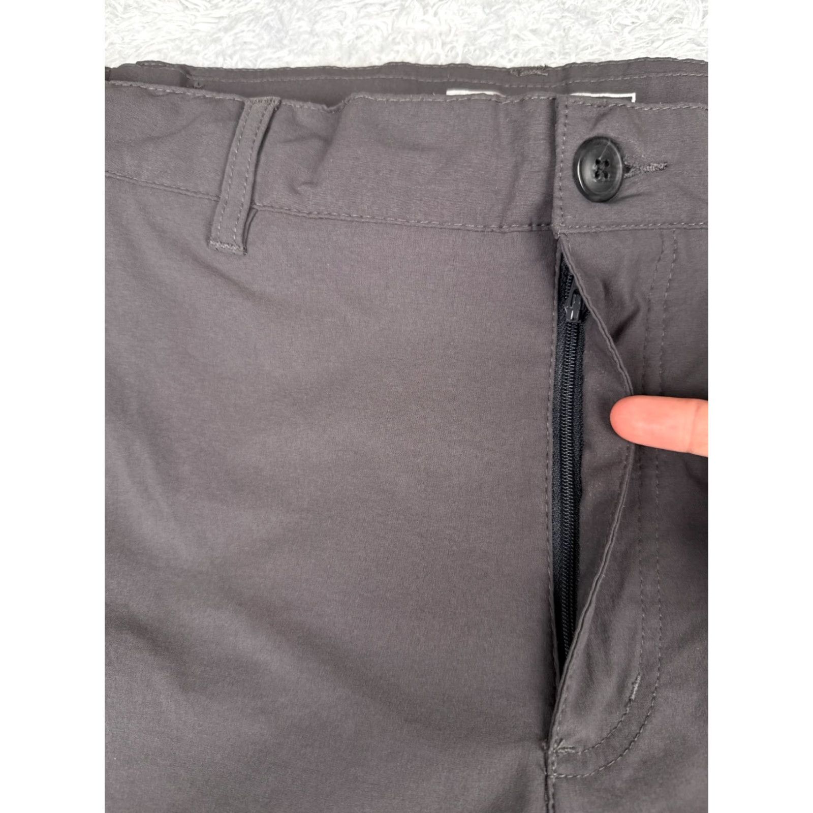 Vintage Cargo Pants Men 40 Gray Straight Leg Nylon Hike Camp ZIP Pockets 40x30 Outdoor Activewear Regular Khakis Vel? Size US 40 / EU 56 - 5 Thumbnail
