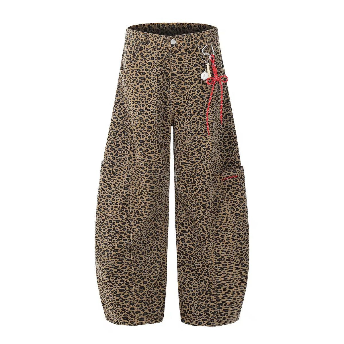 Japanese Brand Streetwear Leopard Trendy Loose Wide Leg Pants Jeans Size US 33 - 1 Thumbnail