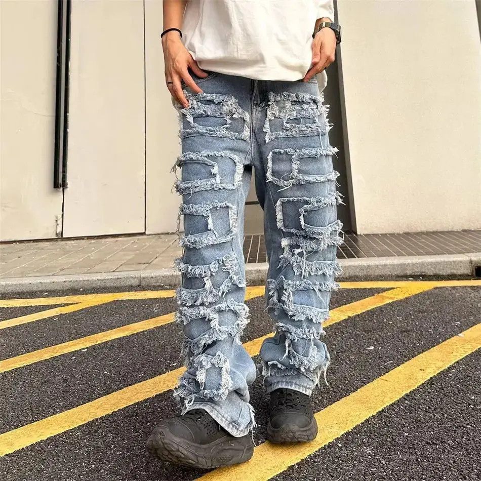 Japanese Brand Men's straight-fit streetwear jeans Size US 32 / EU 48 - 6 Thumbnail