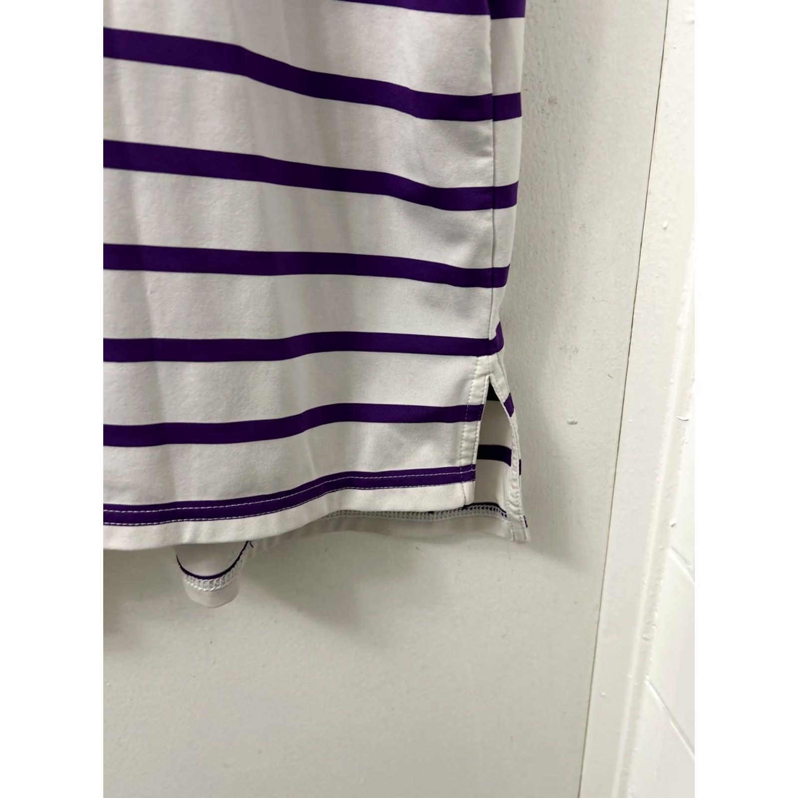 RLX Ralph Lauren RLX Ralph Lauren Polo Shirt Mens M White Purple Striped Short Sleeve Polo Golf Activewear Casual Mens Size US M / EU 48-50 / 2 - 6 Thumbnail