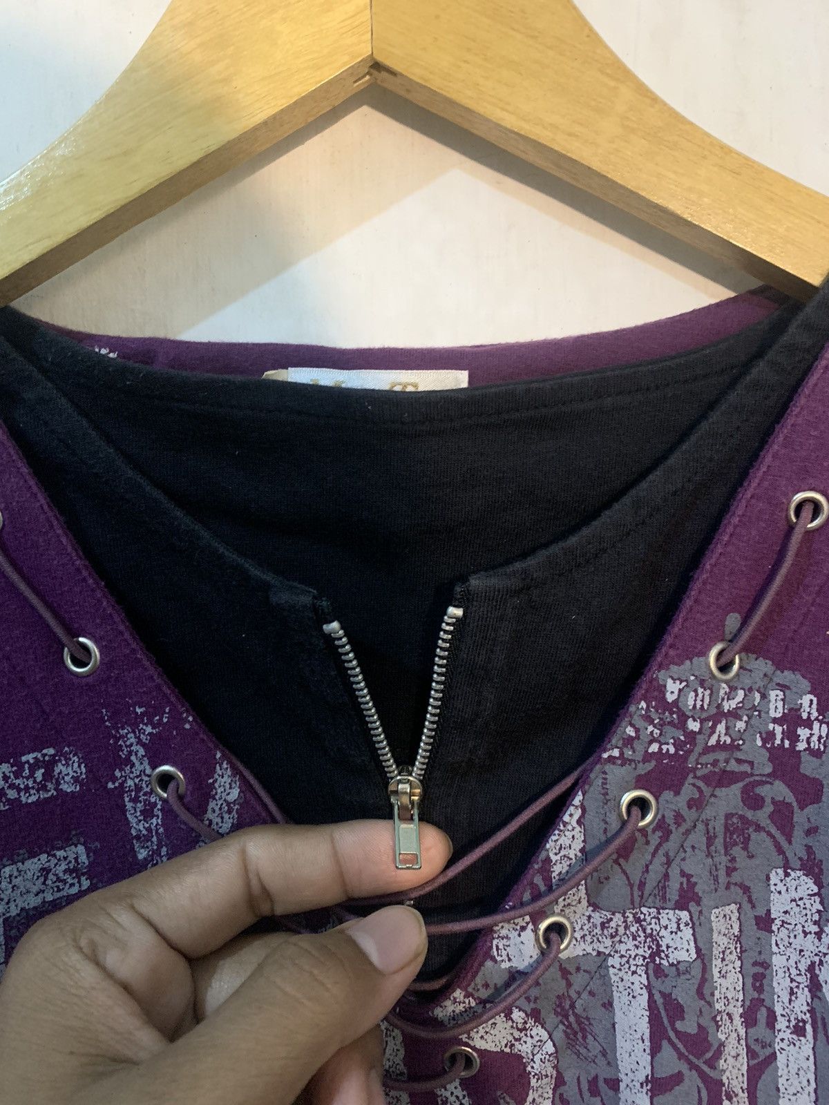 Japanese Brand 2000s MIYA TINI - Doubel layer zipper gothic vikeistyel Size US L / EU 52-54 / 3 - 5 Thumbnail