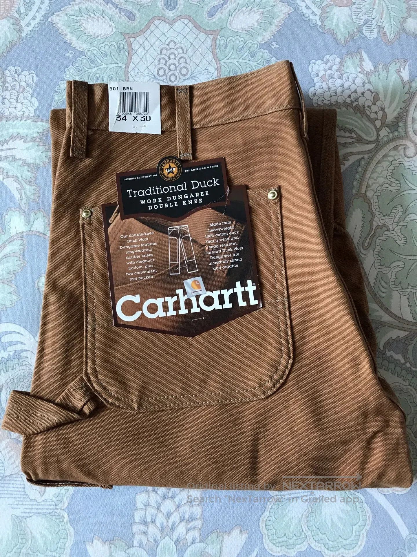 Carhartt Carhartt B01 BRN Canvas Work Pants W34L30. Size US 34 / EU 50 - 1 Thumbnail