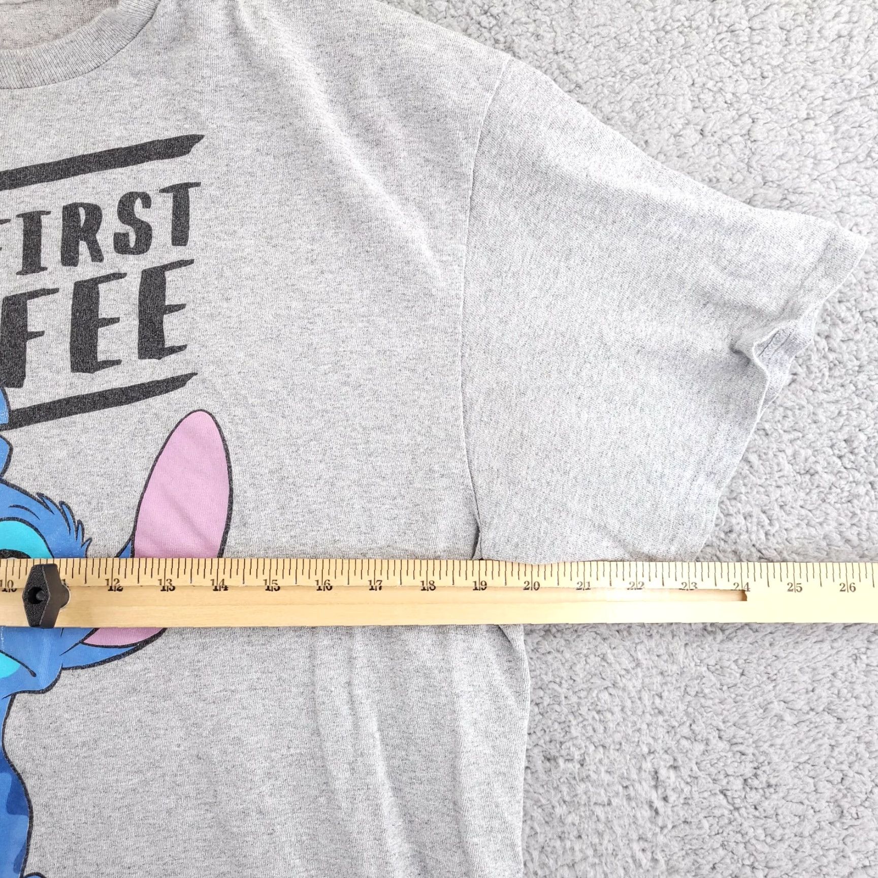 Disney Disney Stitch Shirt Men's Large Gray Short Sleeve But First Coffee Lilo Size US L / EU 52-54 / 3 - 6 Thumbnail