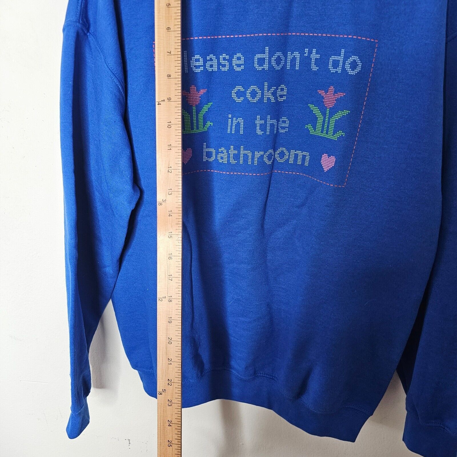 Gildan Royal Blue Please Don't Do Coke In The Bathroom Sweatshirt M Size US M / EU 48-50 / 2 - 4 Thumbnail