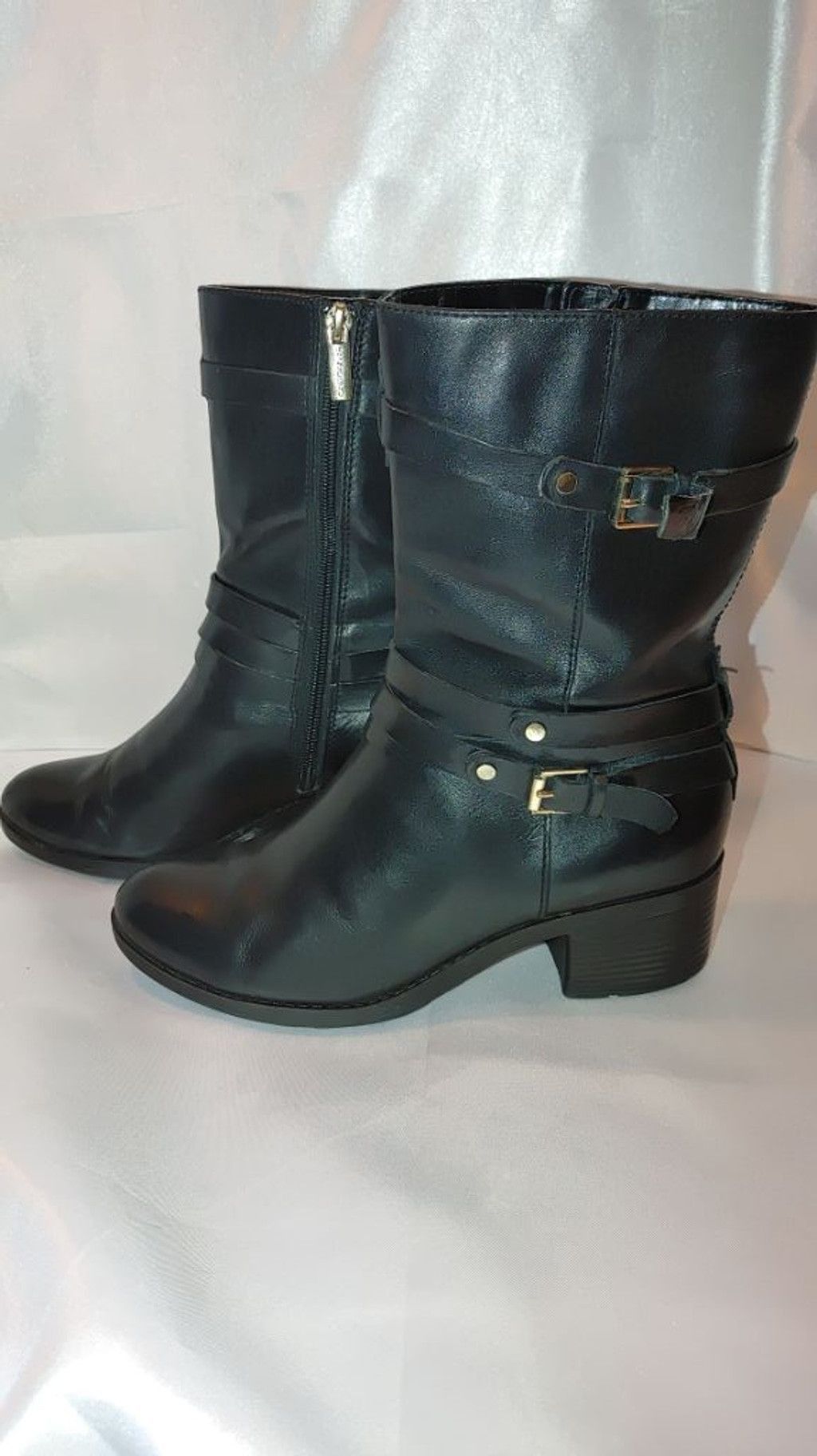 Japanese Brand Bandolino Ursal Mid Shaft Leather Boots Size 7M Size US 7 / IT 37 - 2 Thumbnail