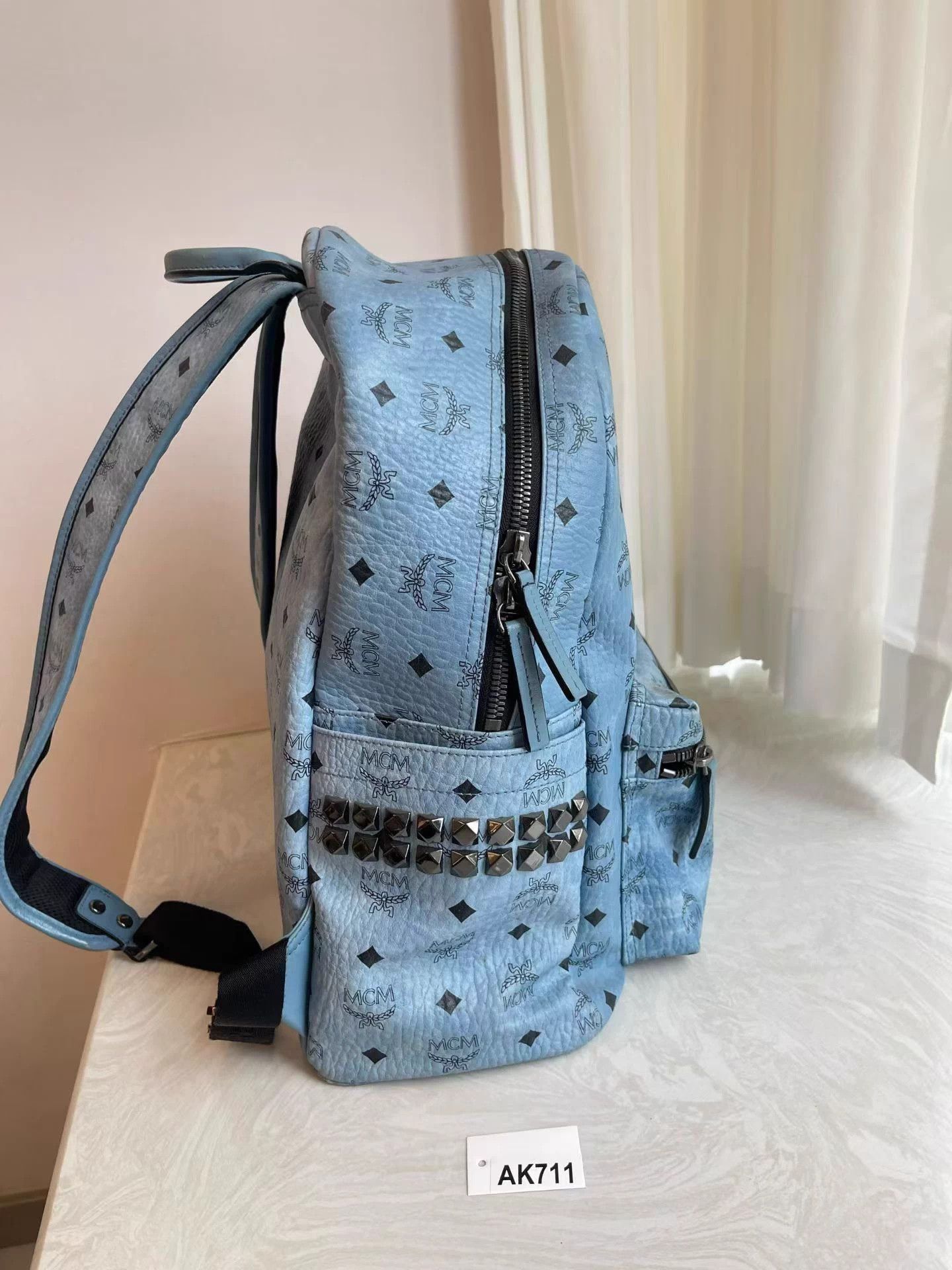 MCM MCM Blue Medium Classic Backpack 33x40x15 Near New Size ONE SIZE - 3 Thumbnail